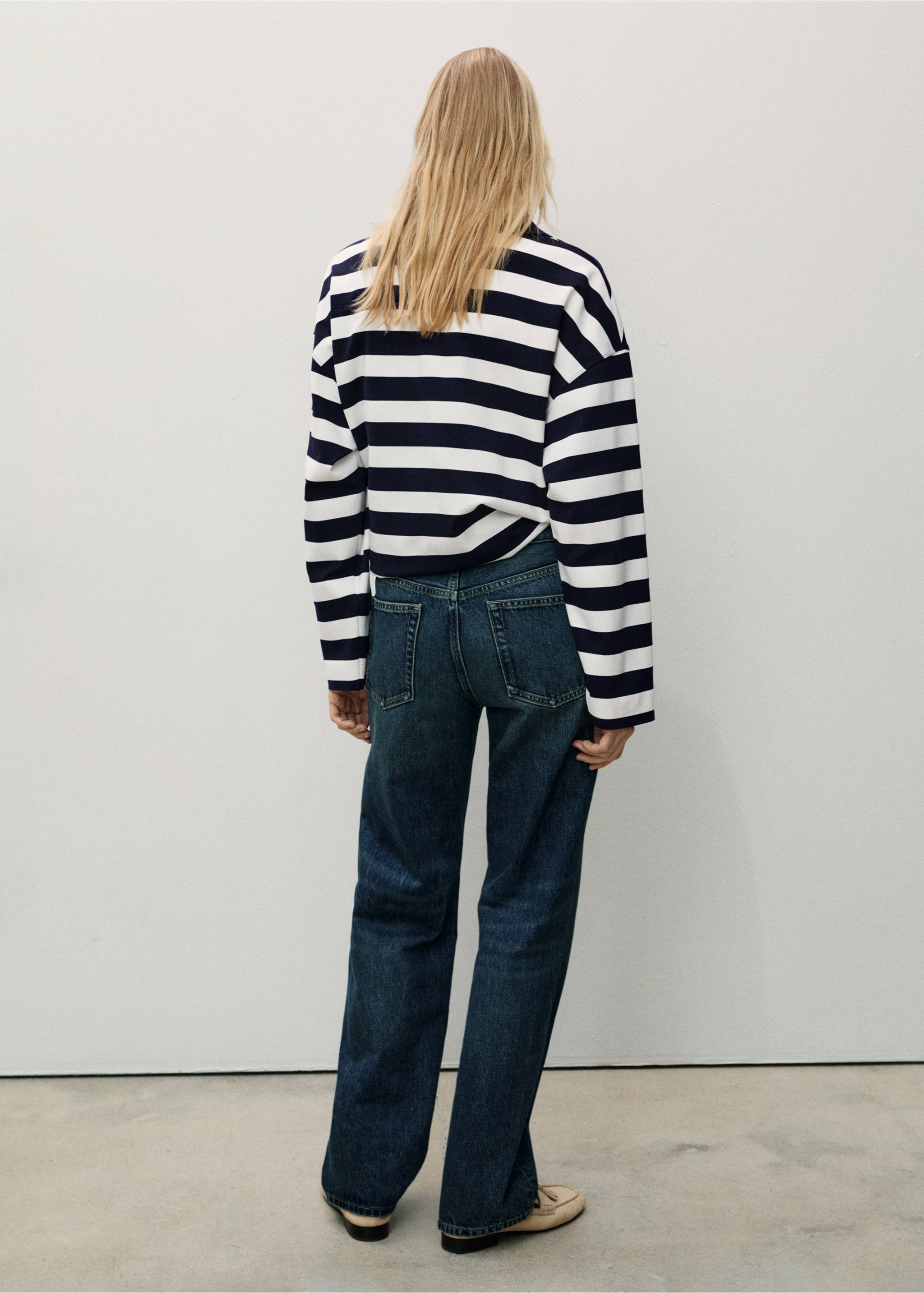 Miami medium-rise straight-fit jeans - Reverse of the article, Dark Blue. Ref: 87023281-00.