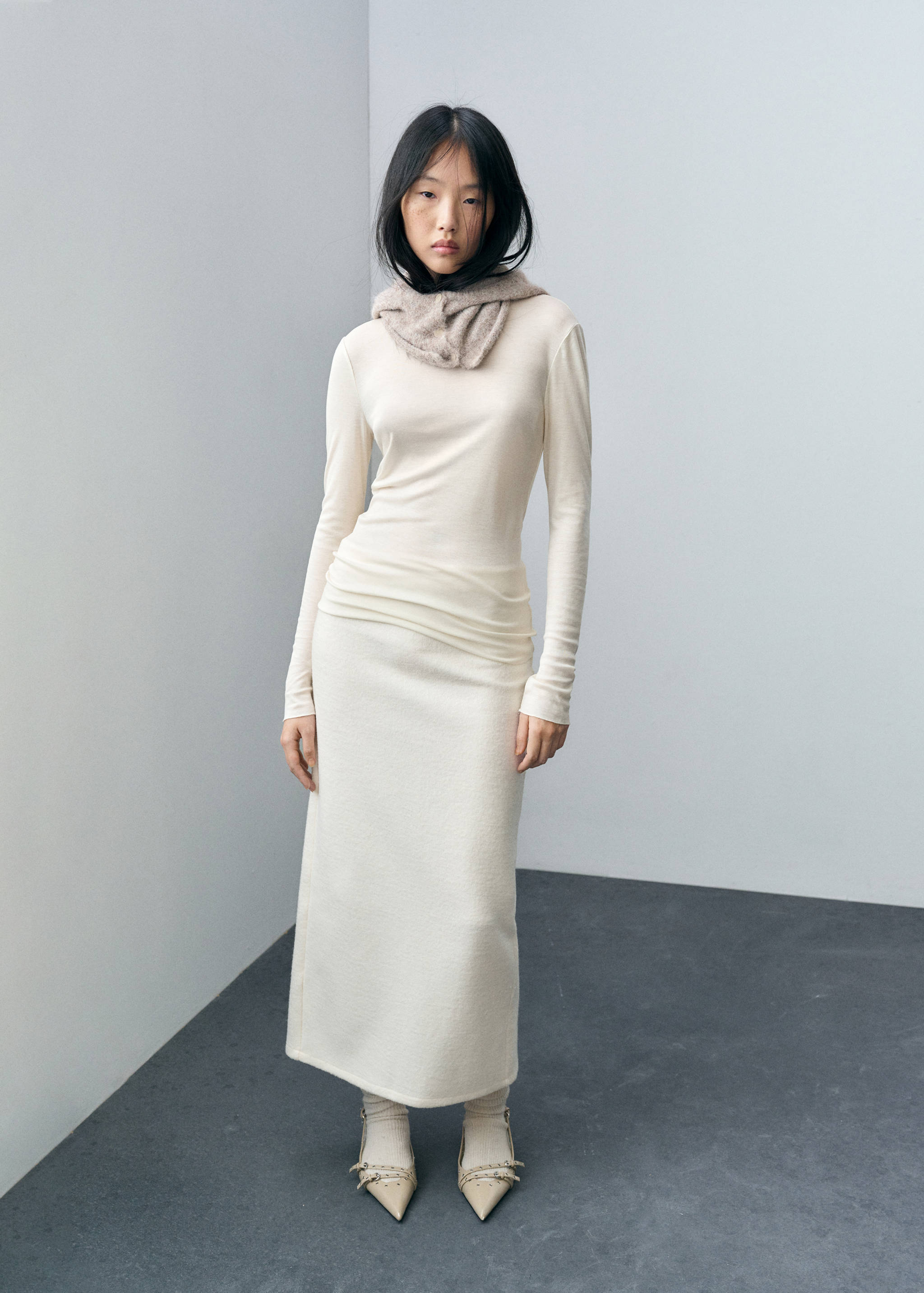 Camiseta manga larga cuello perkins - Plano general