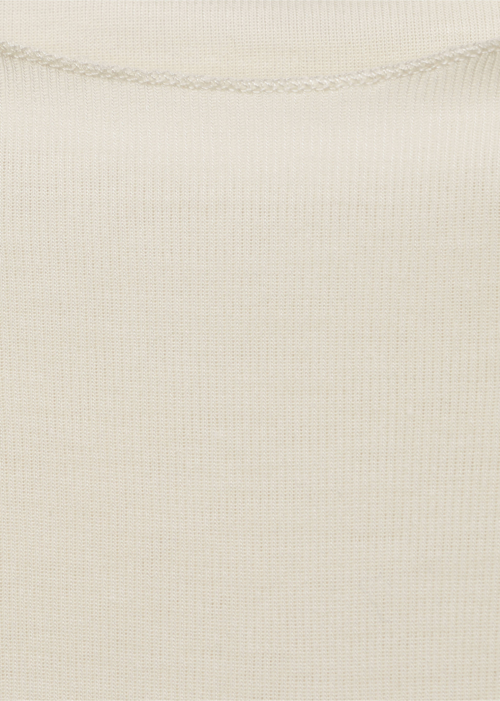Long-sleeved t-shirt with perkins neck - Details of the article 8, Ecru. Ref: 87023282-00.