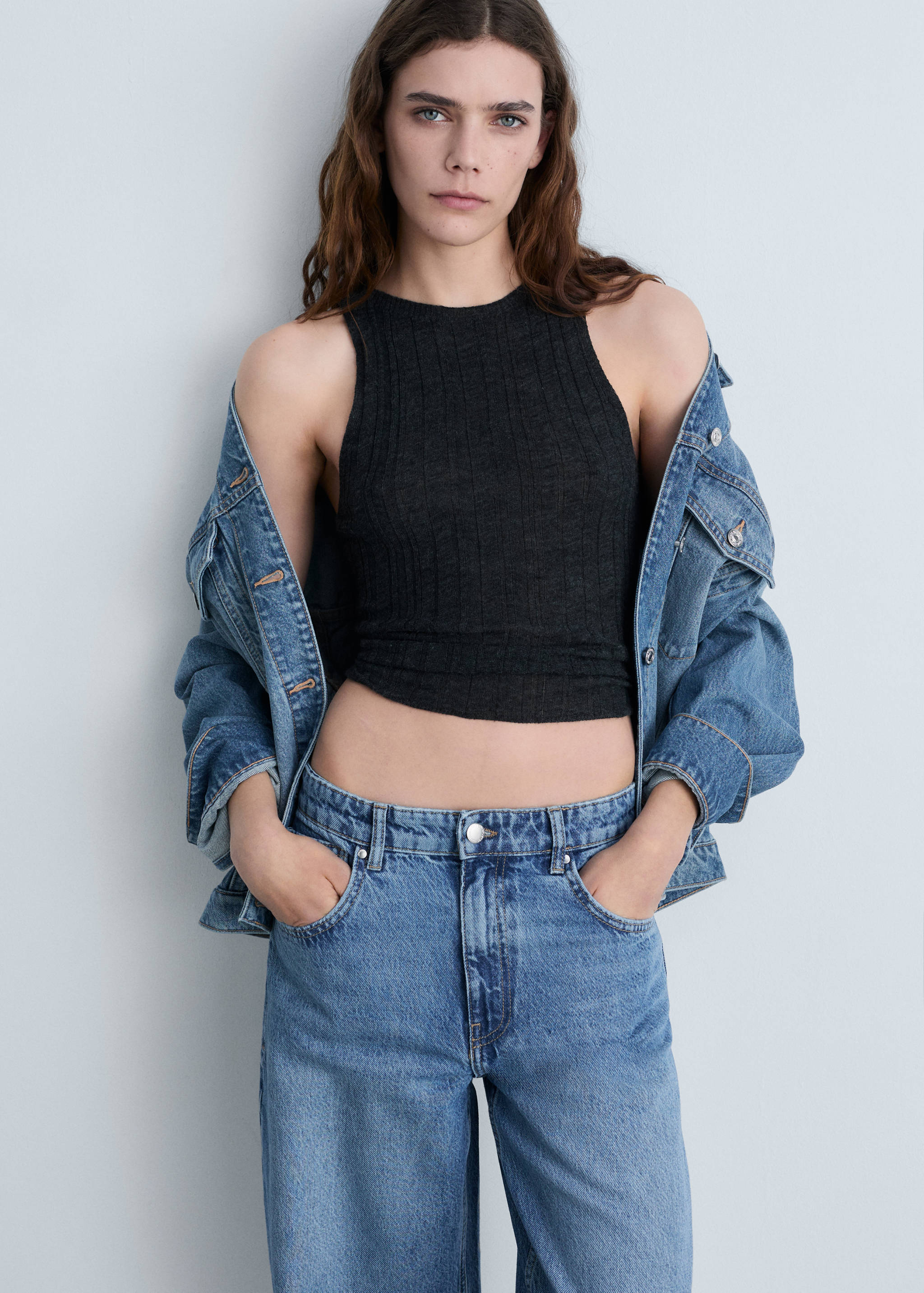 Jeans balloon tiro medio - Plano medio