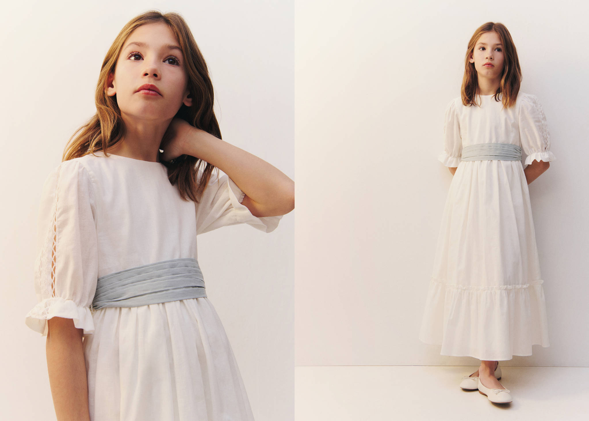 Ruffled linen dress - Panoramic plane