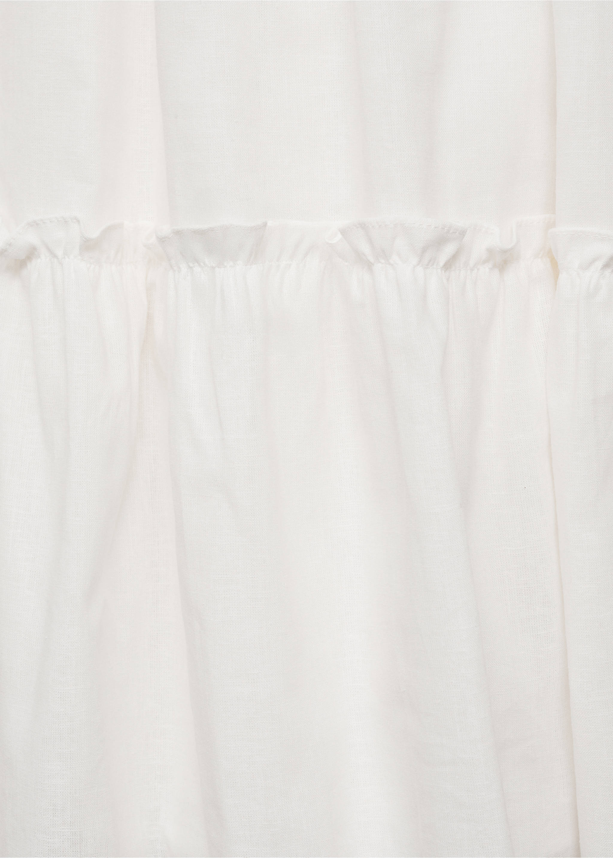 Leinenkleid mit Rüschen - Detail des Artikels 8, Weiß. Ref: 87023638-00.