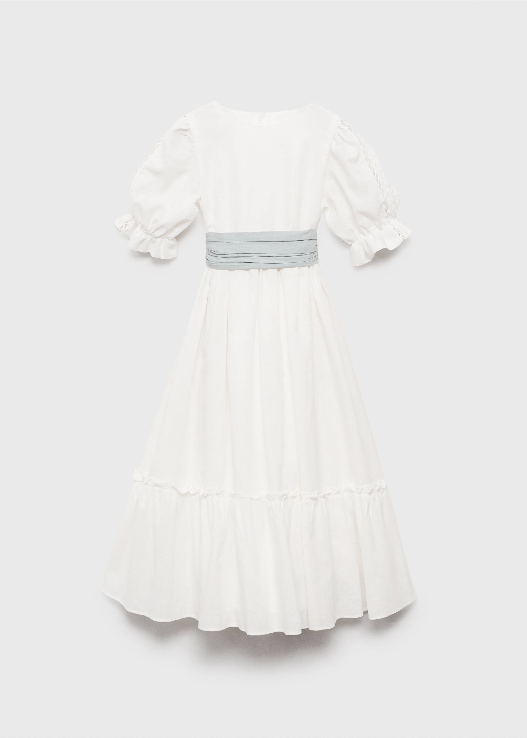 Robe lin volantée - Article sans modèle, Blanc. Ref: 87023638-00.