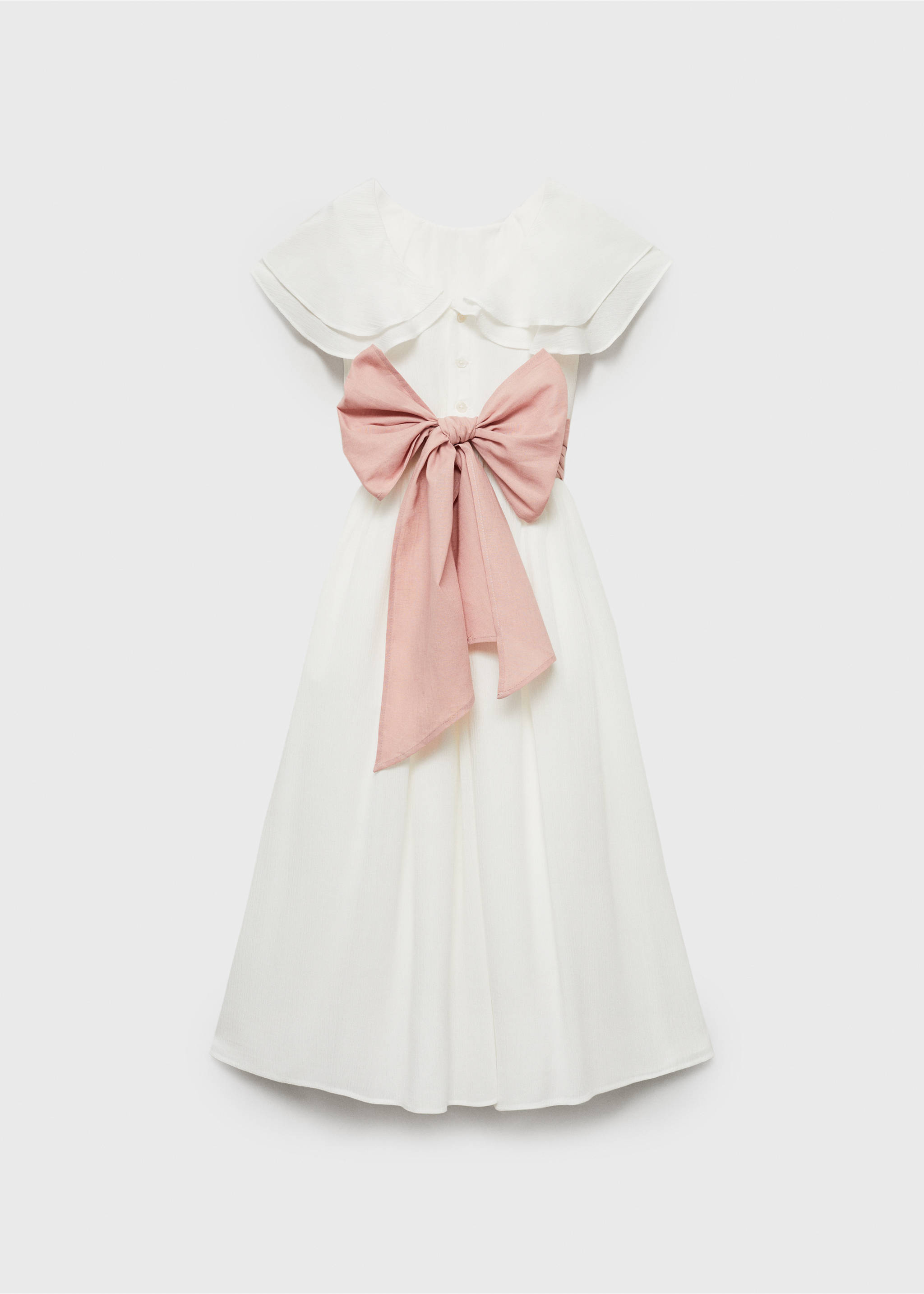 Sukienka z kreszowaną teksturą - Tylna strona artykułu, Biały. Ref: 87023639-00.