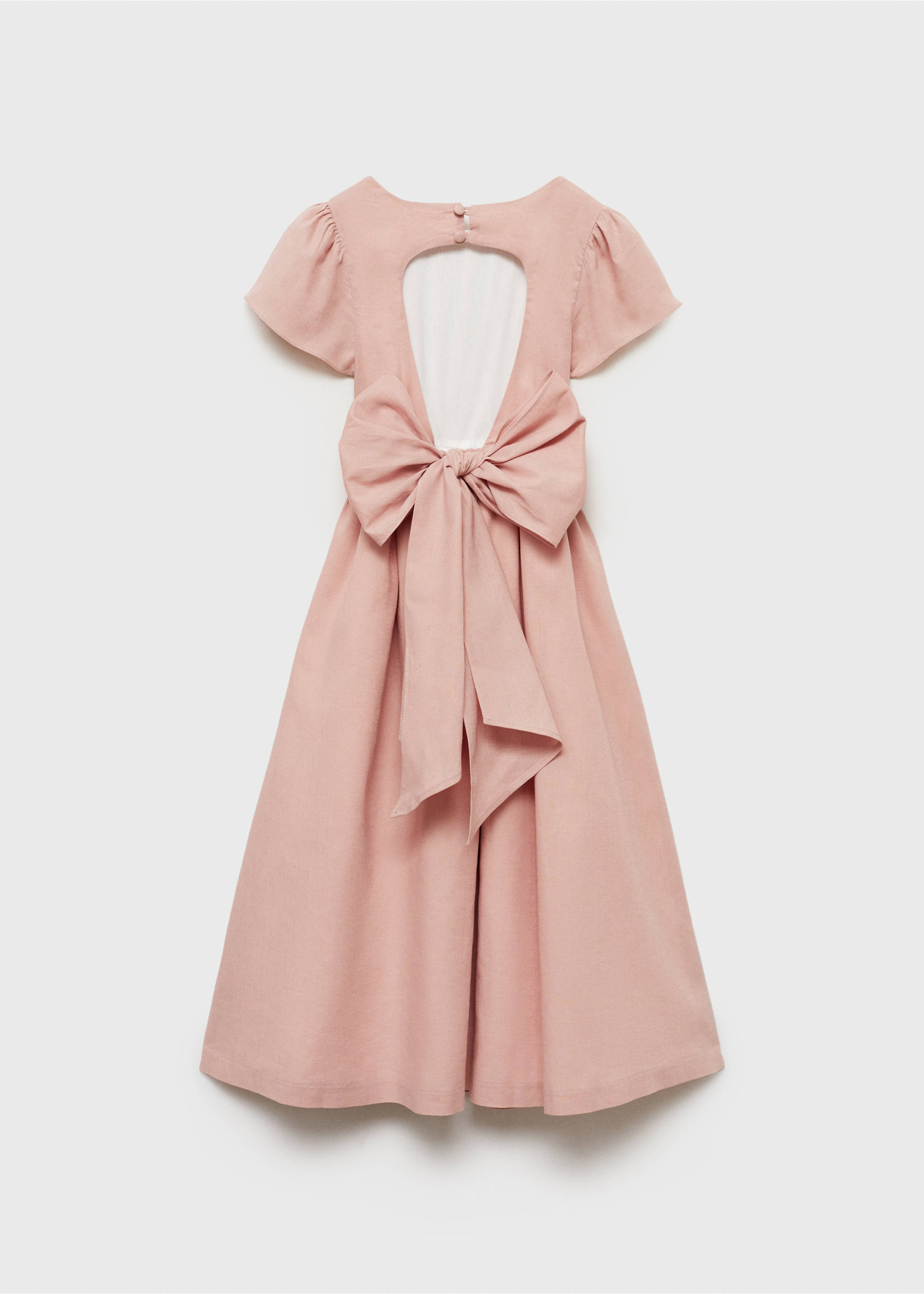Leinenkleid mit rückwärtigem Cut-Out - Rückseite des Artikels, Rosa. Ref: 87023641-00.