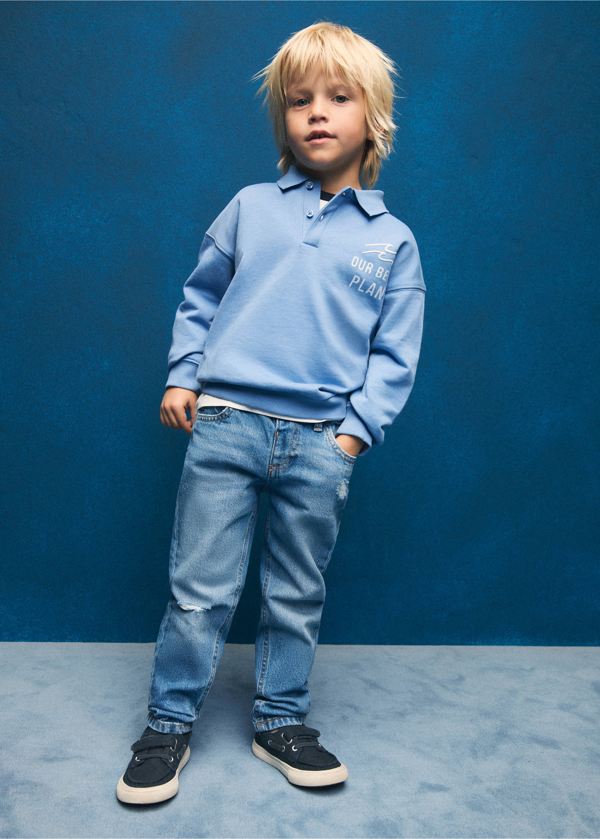 Nautical velcro sneakers - Details of the article 5, Blue. Ref: 87023644-00.