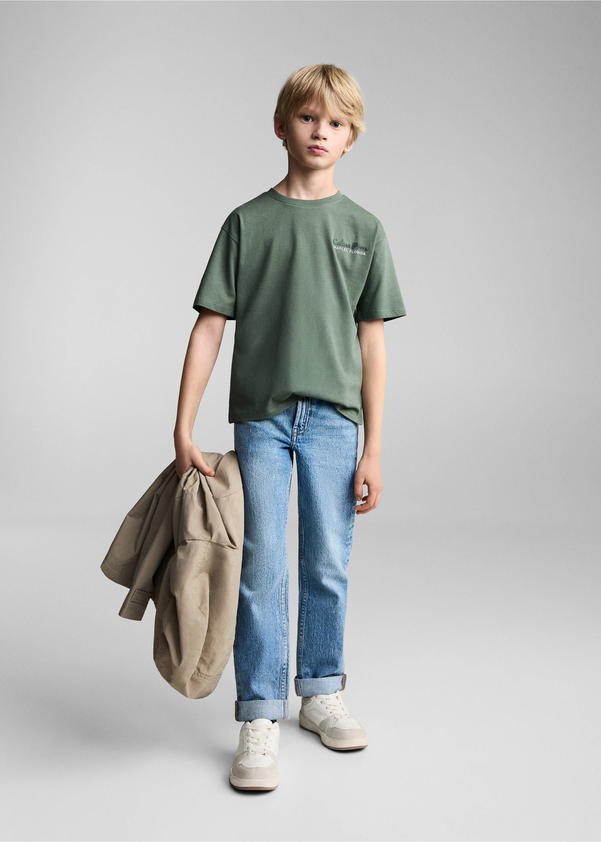 Bedrucktes Baumwoll-T-Shirt - Allgemeine Ansicht, Grün. Ref: 87023648-00.