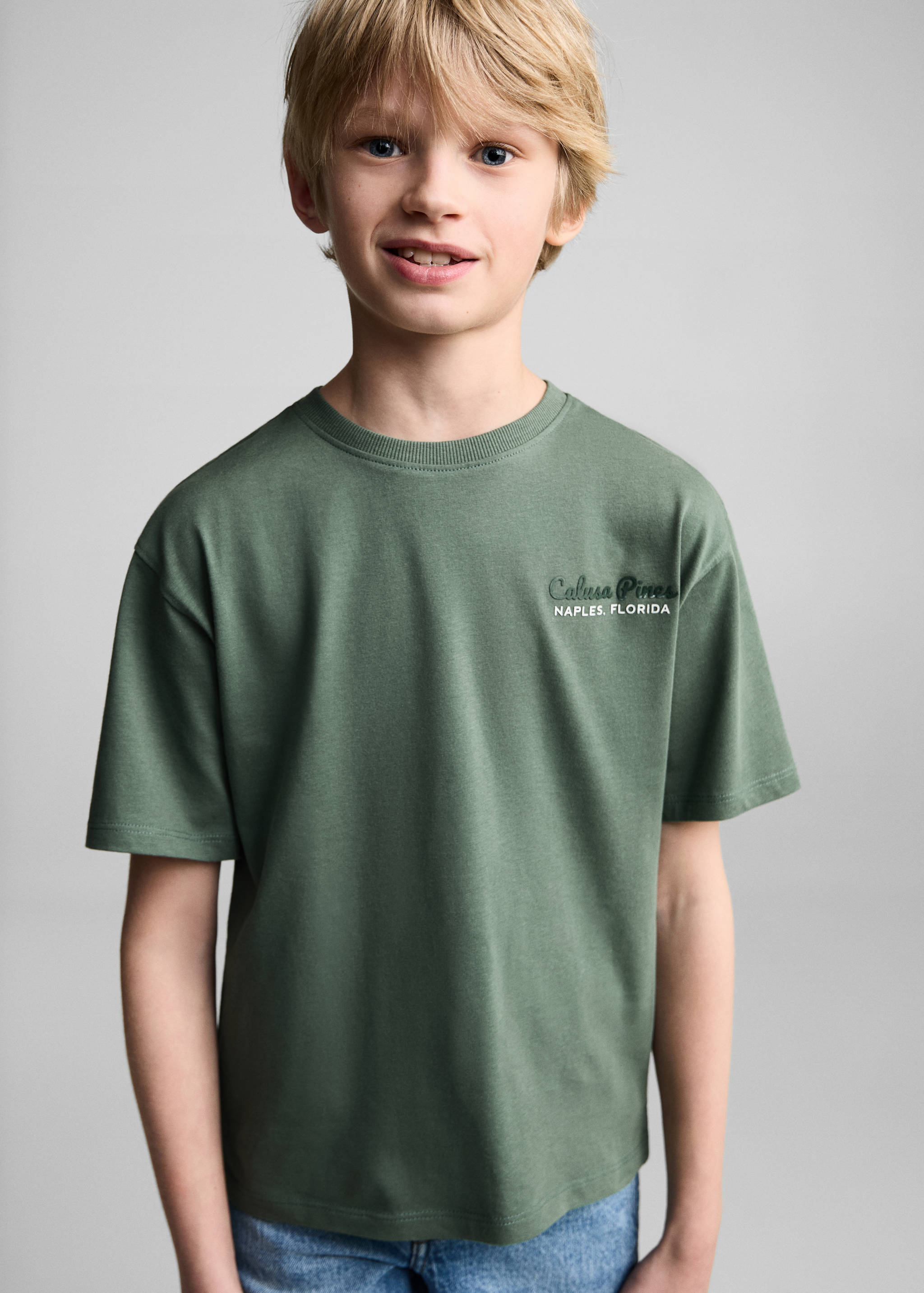Bedrucktes Baumwoll-T-Shirt - Mittlere Ansicht