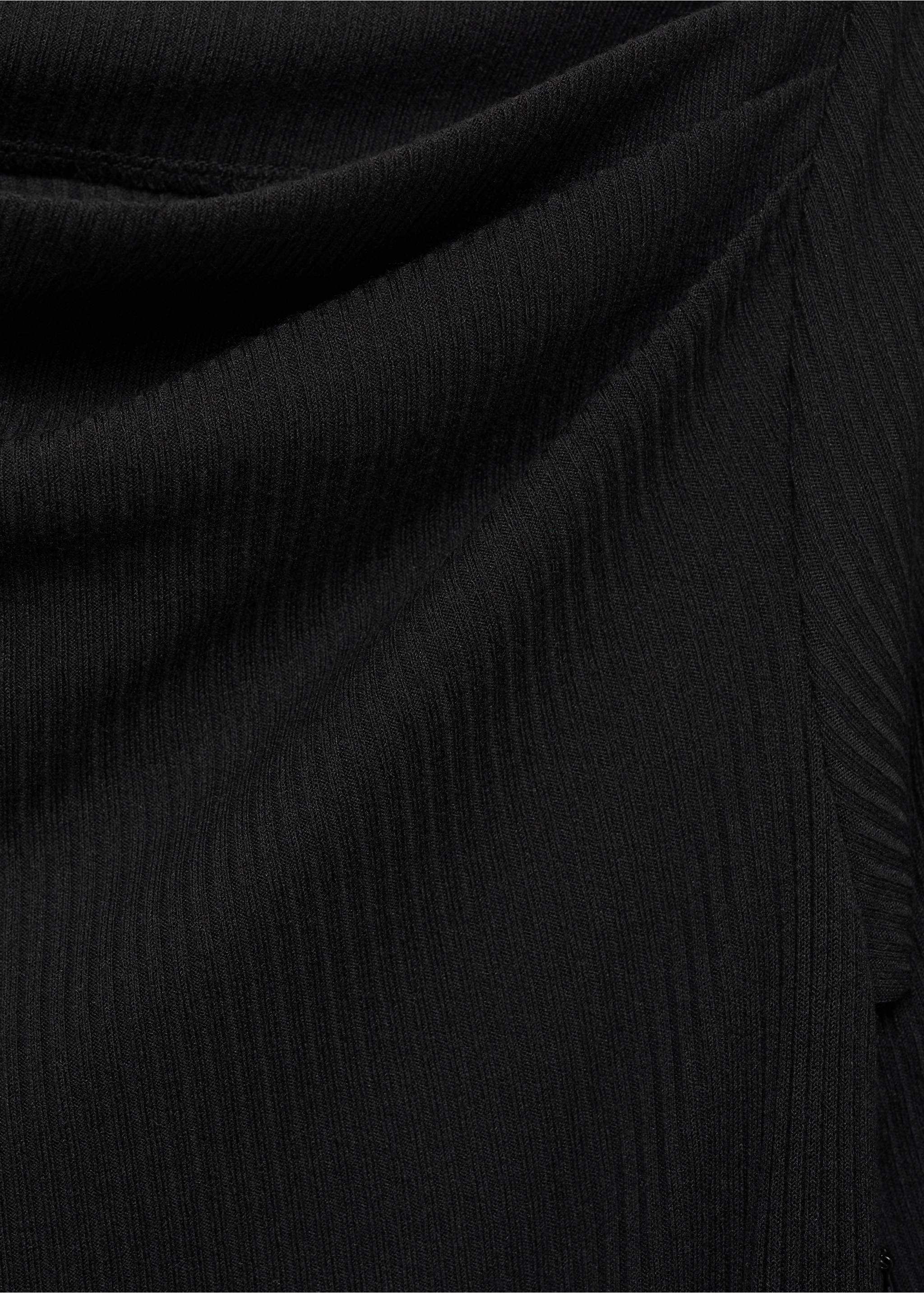 Combined-fabric jumpsuit with belt - Details of the article 0, Black. Ref: 87024070-00.