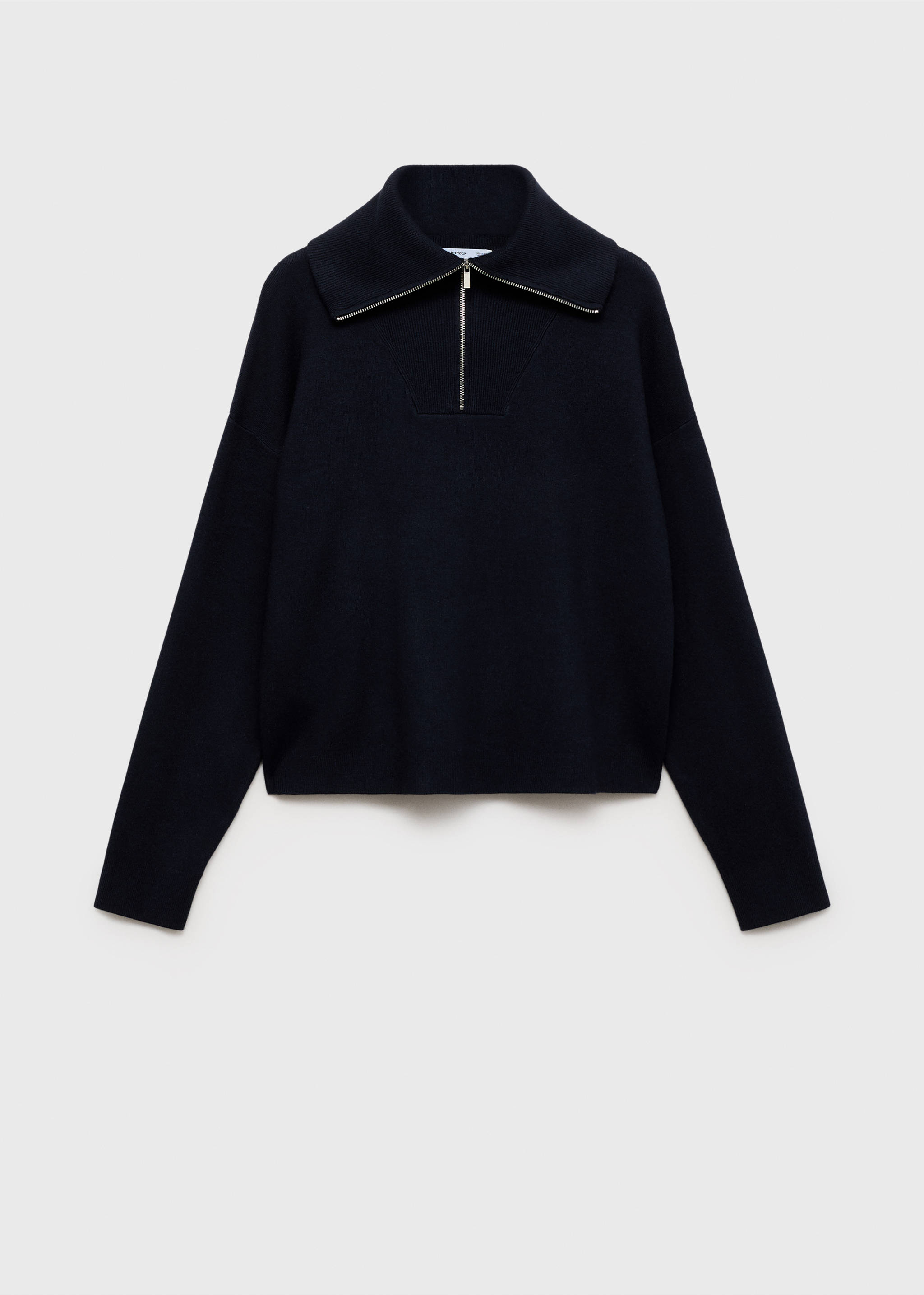 Pull-over col fermeture Éclair - Article sans modèle, Bleu marine foncé. Ref: 87024072-00.
