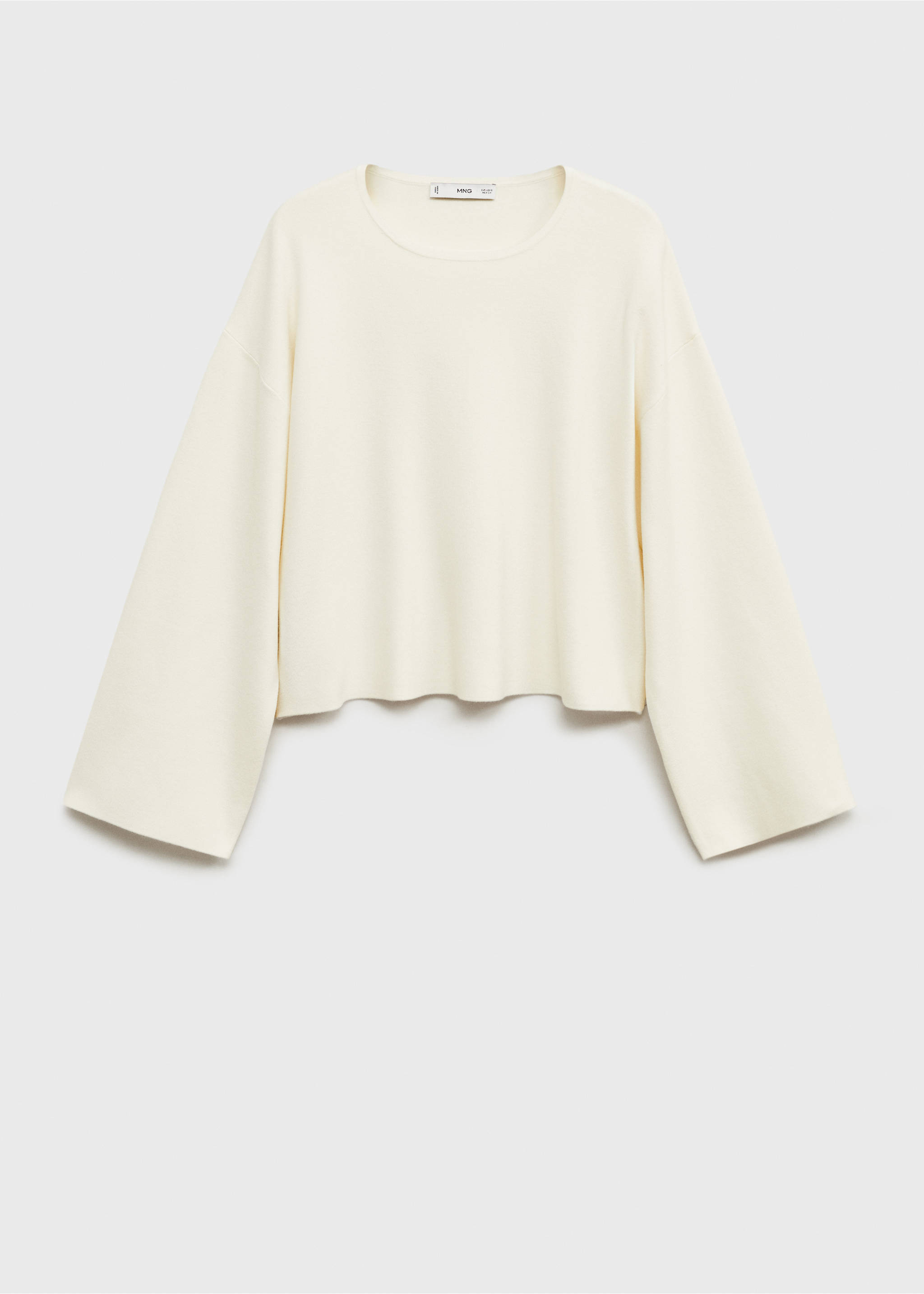 Knitted sweater with oversized sleeves - Article without model, Ecru. Ref: 87024074-00.