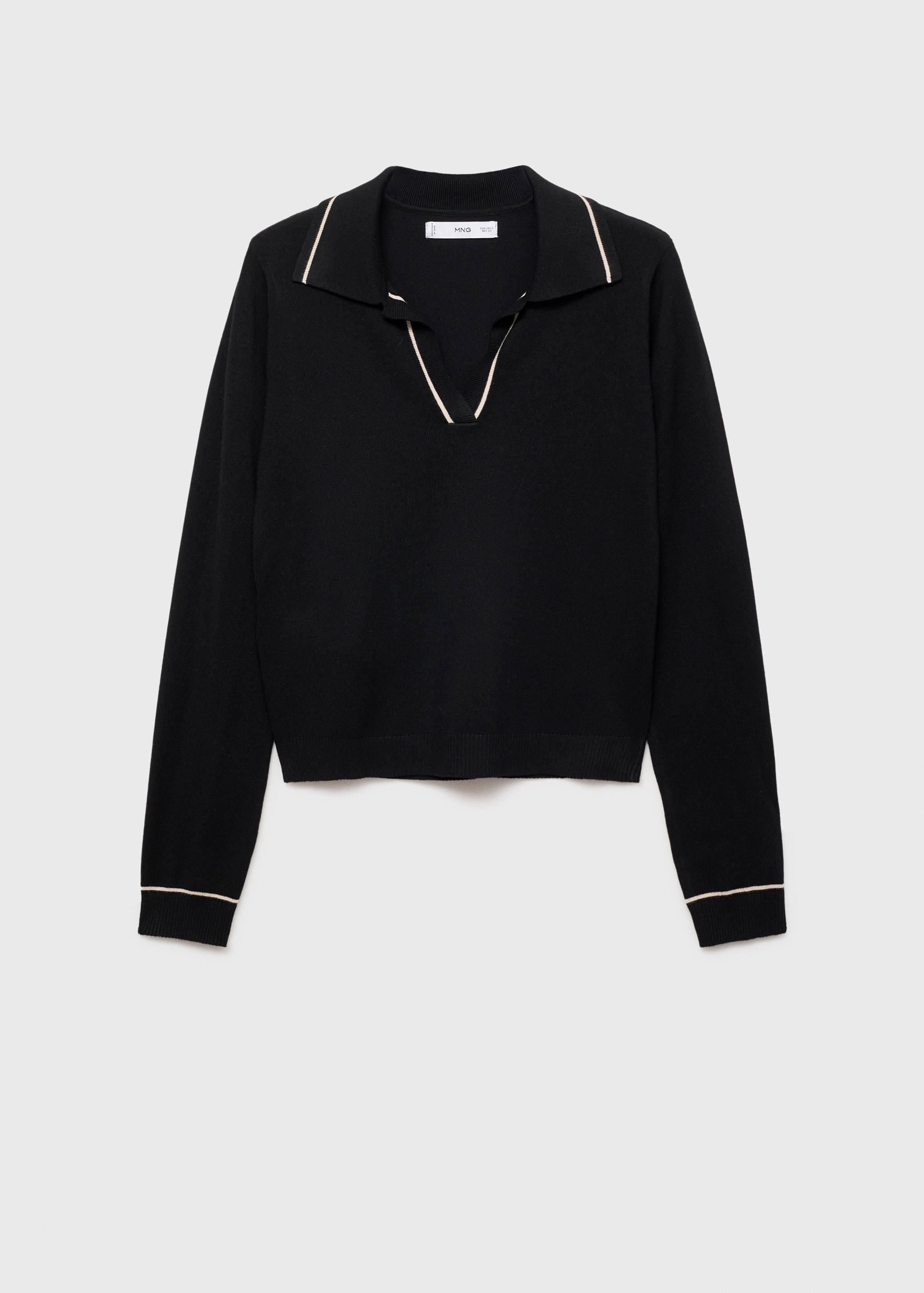 Sweater with contrasting lapels and trims - Article without model