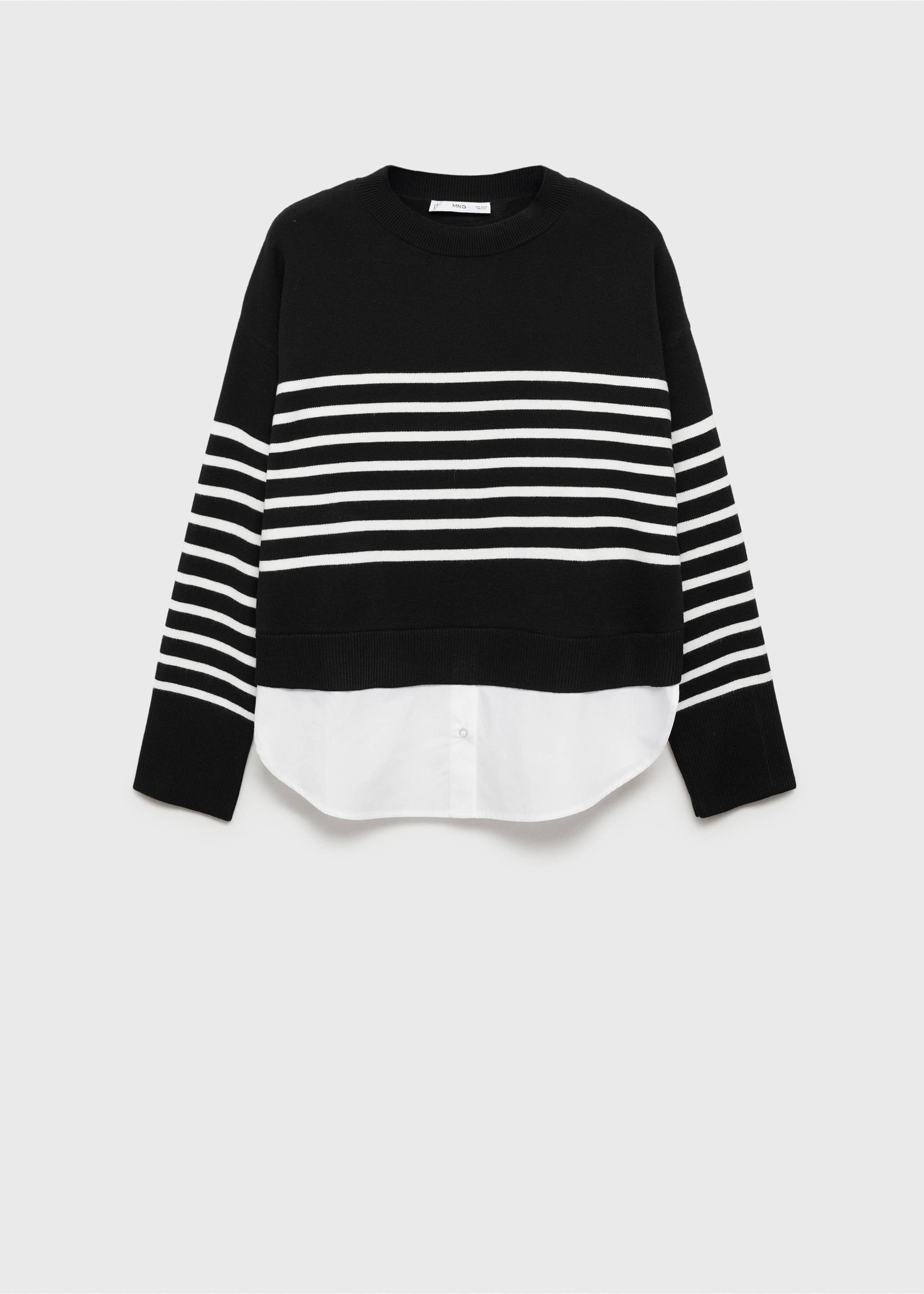 Combined knitted sweater - Article without model, Black. Ref: 87024080-00.