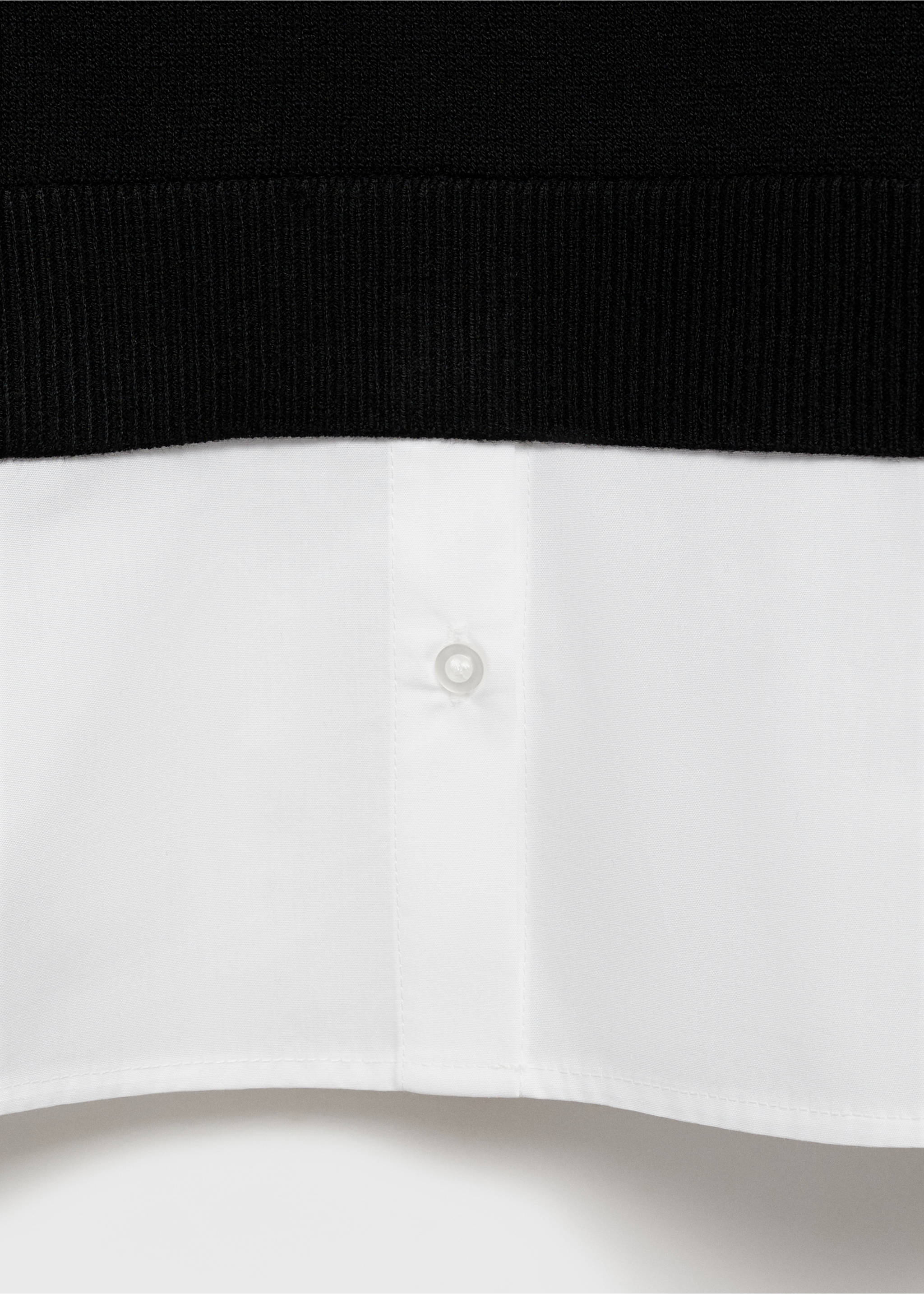 Combined knitted sweater - Details of the article 8, Black. Ref: 87024080-00.