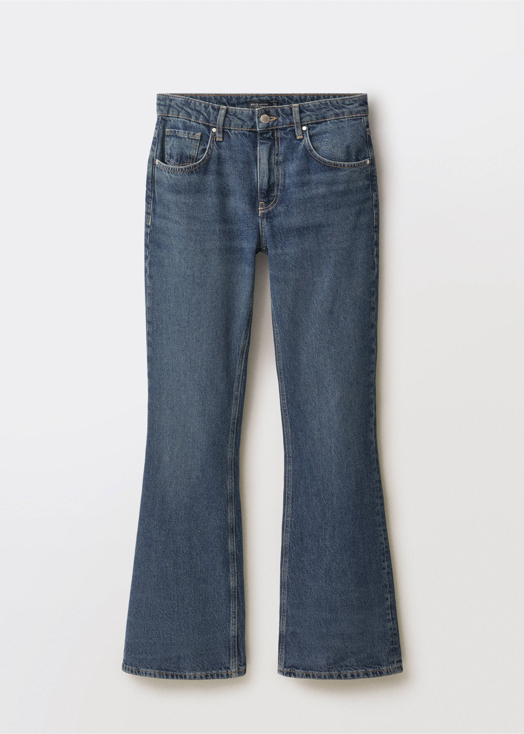 High-waist flared jeans - Artikel zonder model, Donkerblauw. Ref: 87024081-00.