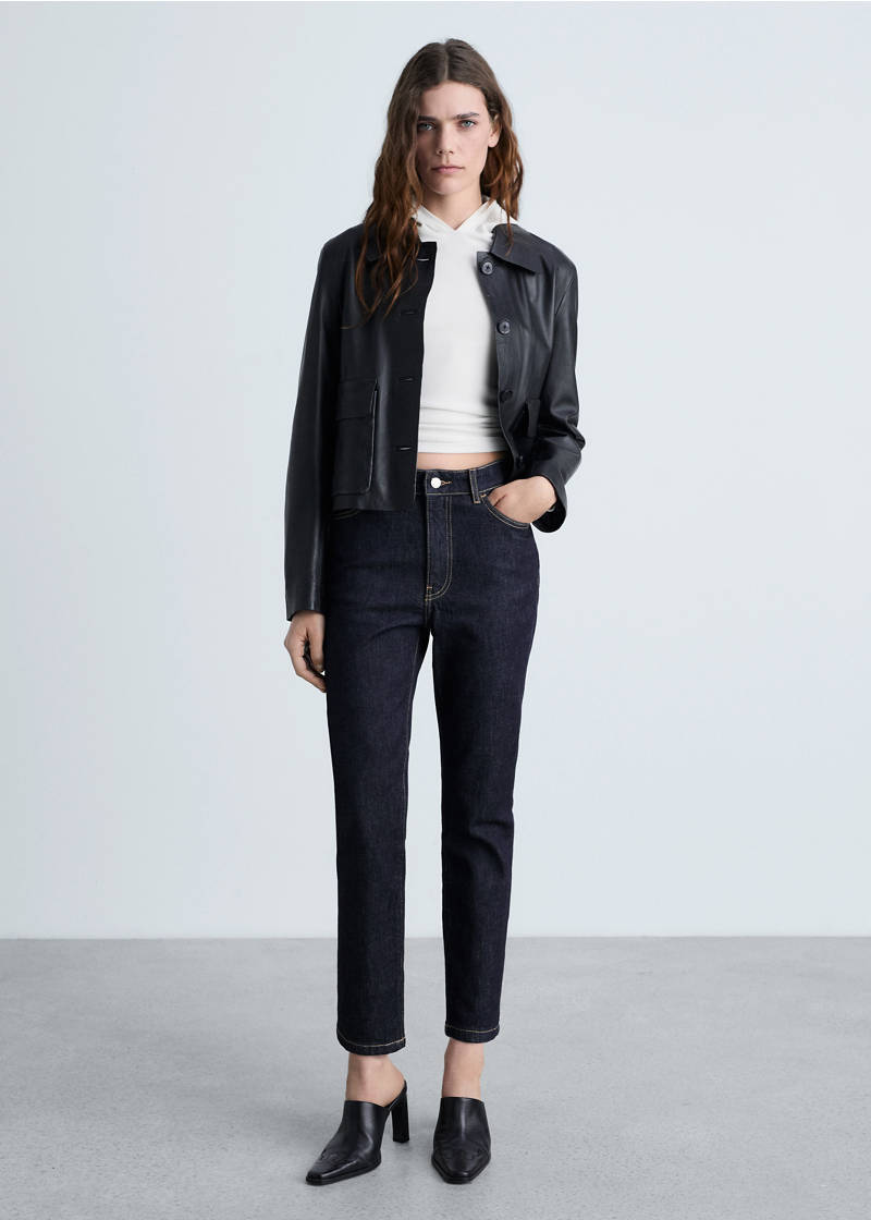 Claudia slim-fit cropped rinse-wash jeans - Open Blue