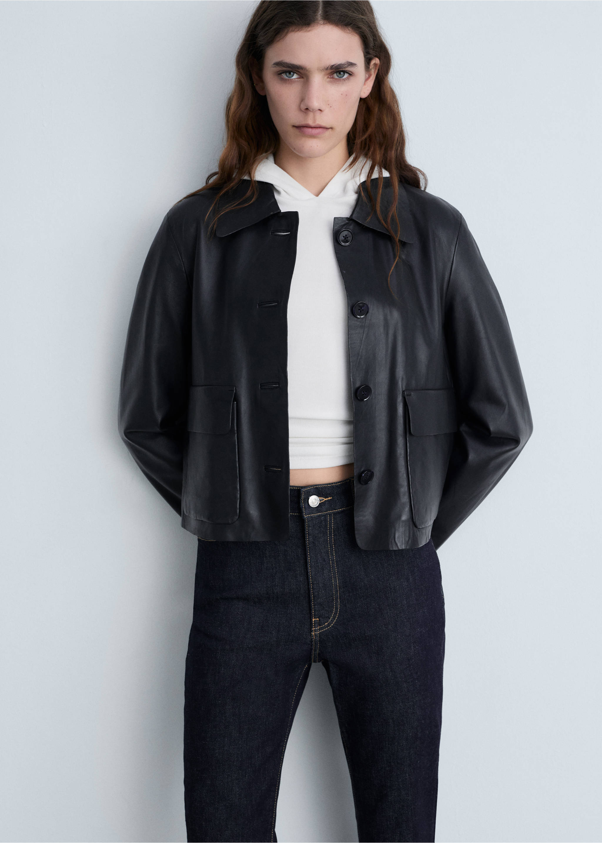 Claudia slim-fit cropped rinse-wash jeans - Details of the article 1, Open Blue. Ref: 87024082-00.