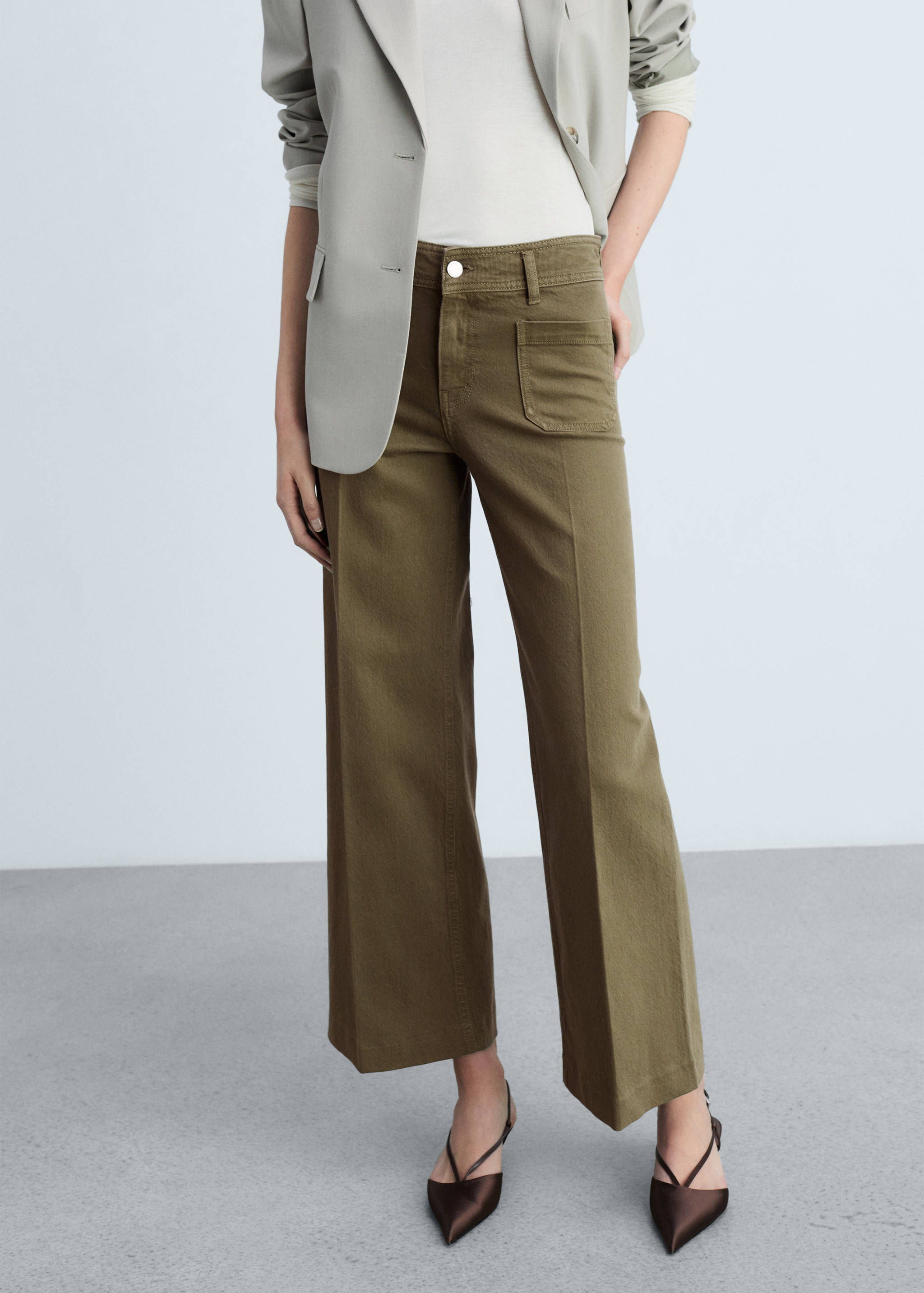 Wide leg jeans with pockets - Medium plane