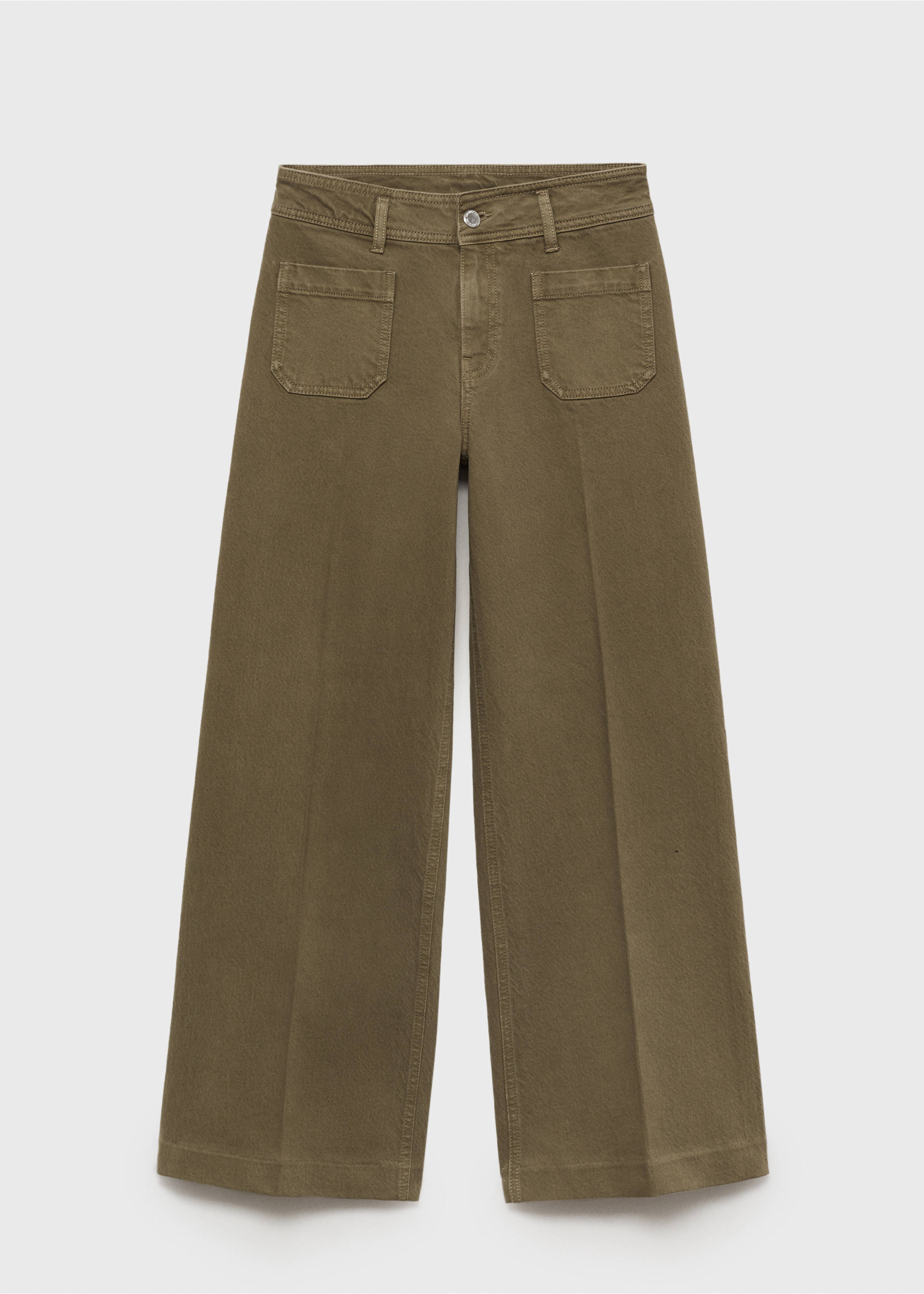 Wide leg jeans with pockets - Article without model, Khaki. Ref: 87024084-00.