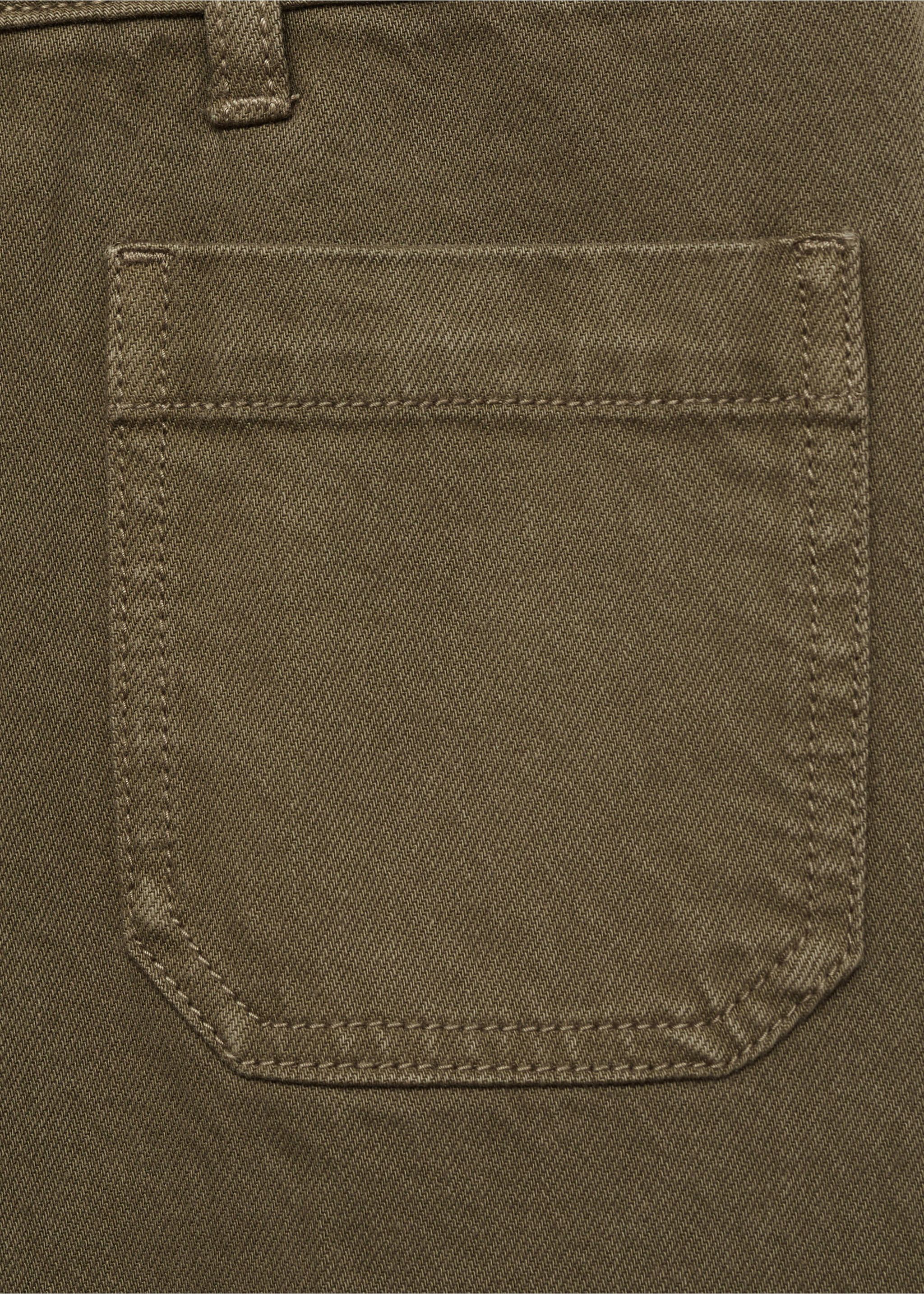 Wide leg jeans with pockets - Details of the article 0, Khaki. Ref: 87024084-00.