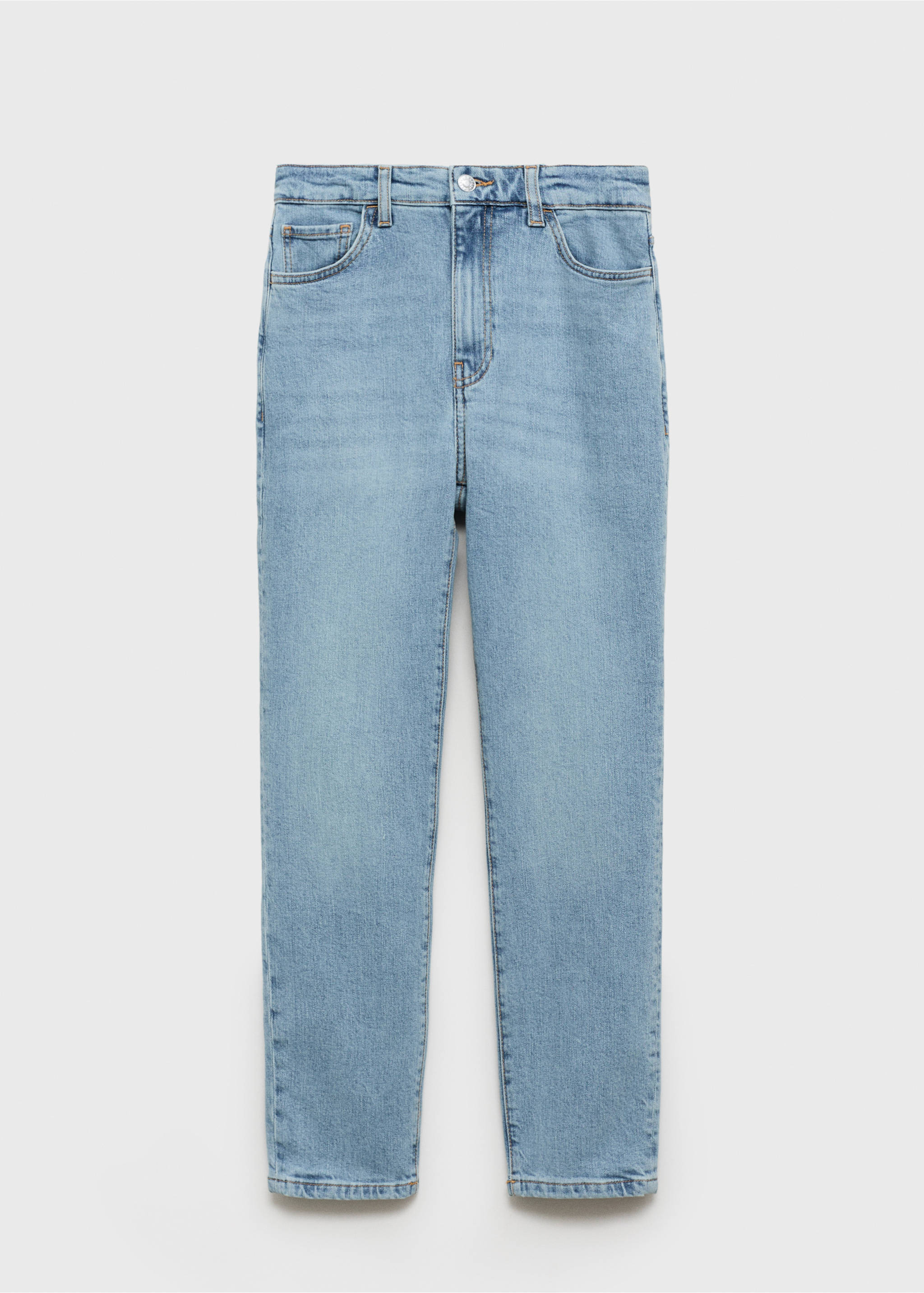 Claudia slim-fit cropped jeans - Artikel zonder model, Middenblauw. Ref: 87024085-00.