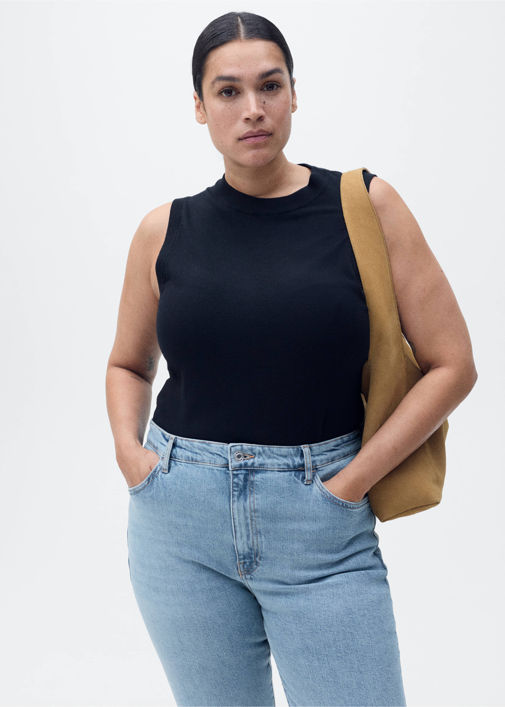 Claudia slim-fit cropped jeans - Detail van het artikel 5, Middenblauw. Ref: 87024085-00.