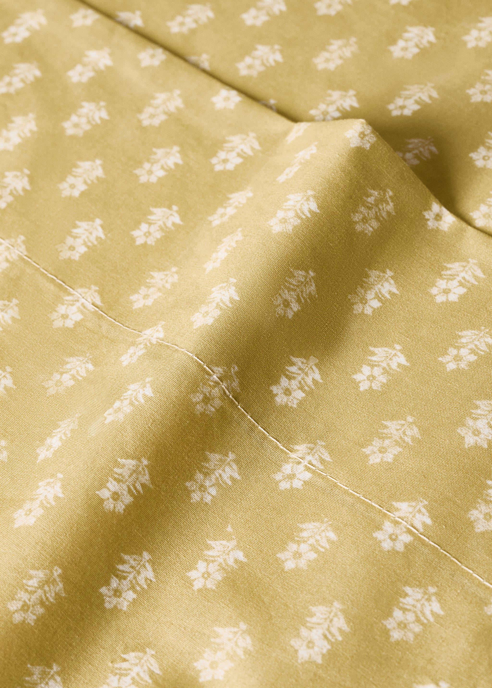 Cotton percale small-flower top sheet for cot - Details of the article 2