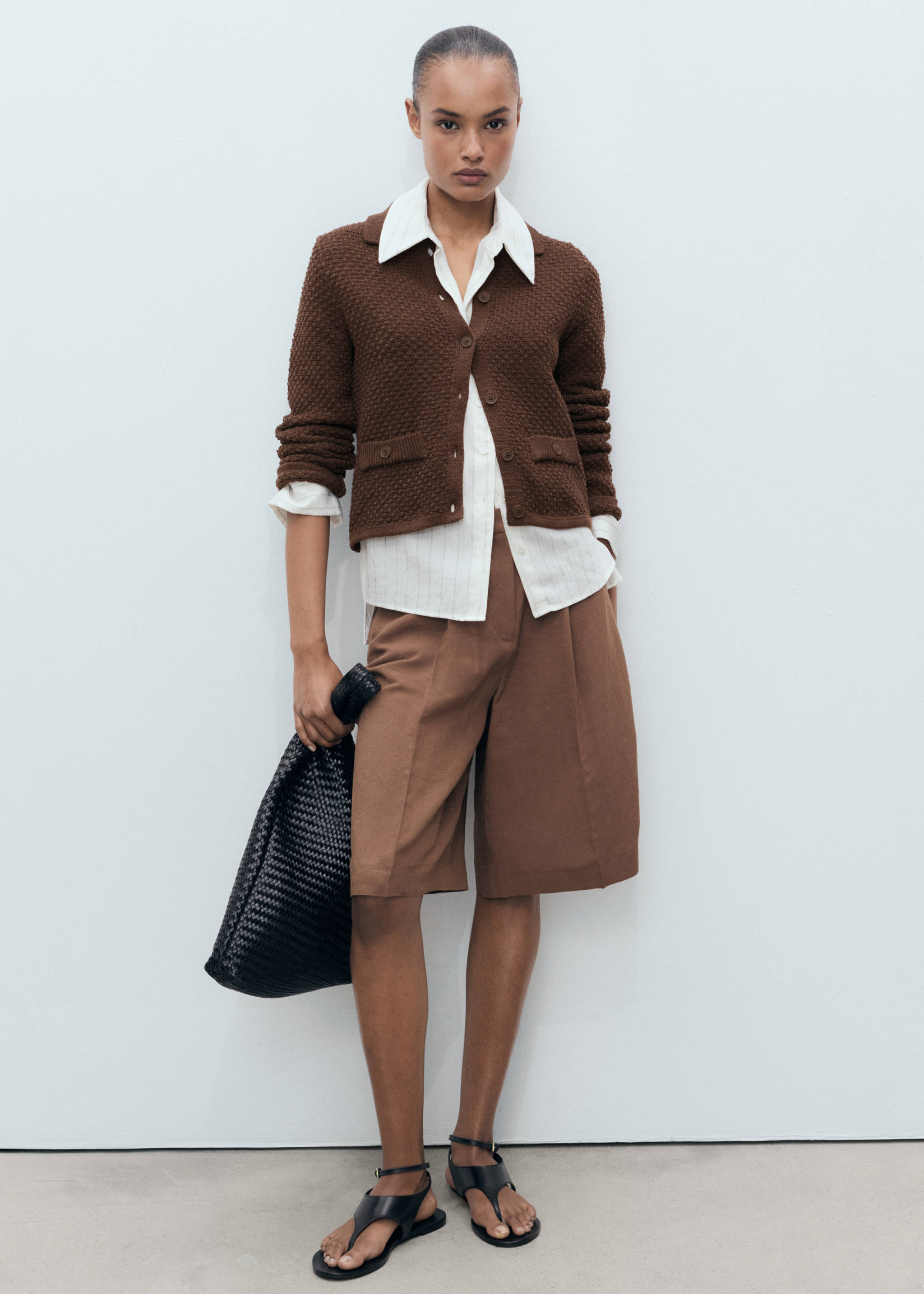 Strickjacke mit Poloshirtkragen - Allgemeine Ansicht