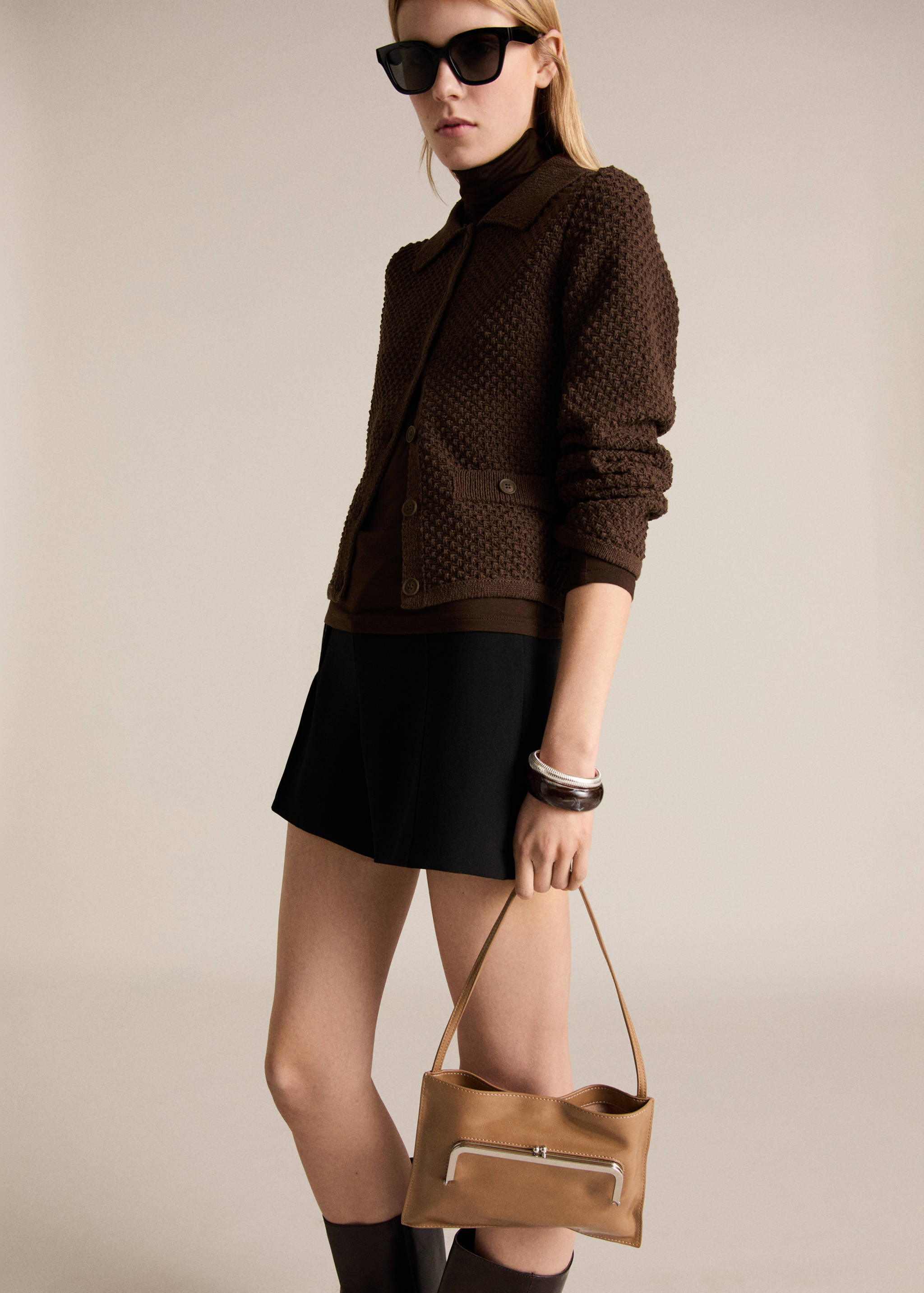 Polo-neck knitted jacket - Details of the article 2