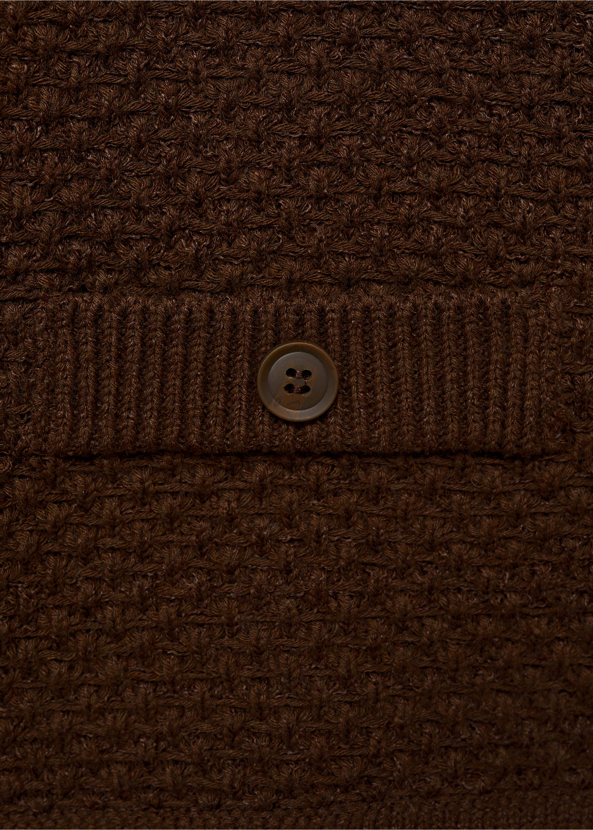 Polo-neck knitted jacket - Details of the article 8, Brown. Ref: 87024091-00.