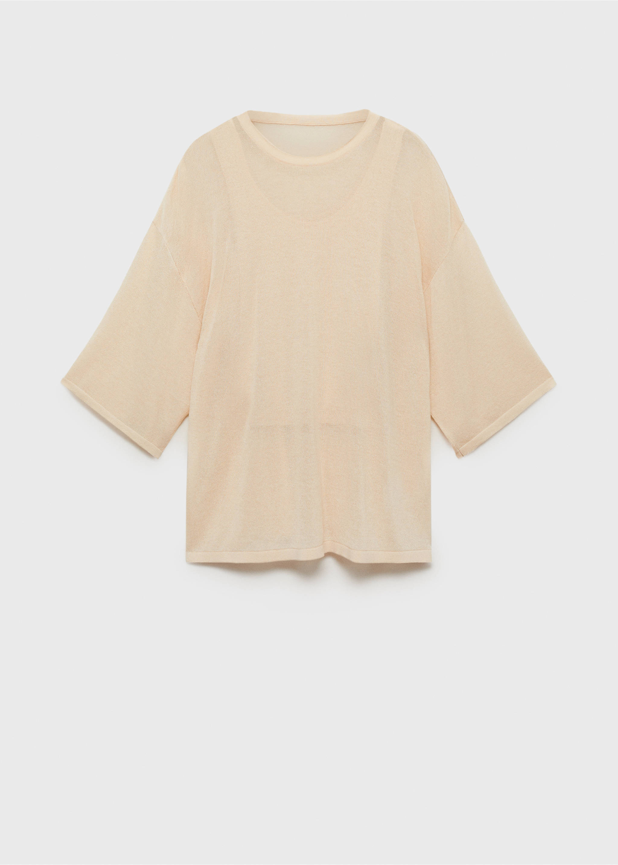 Oversize short sleeve sweater - Article without model, Ecru. Ref: 87024093-00.