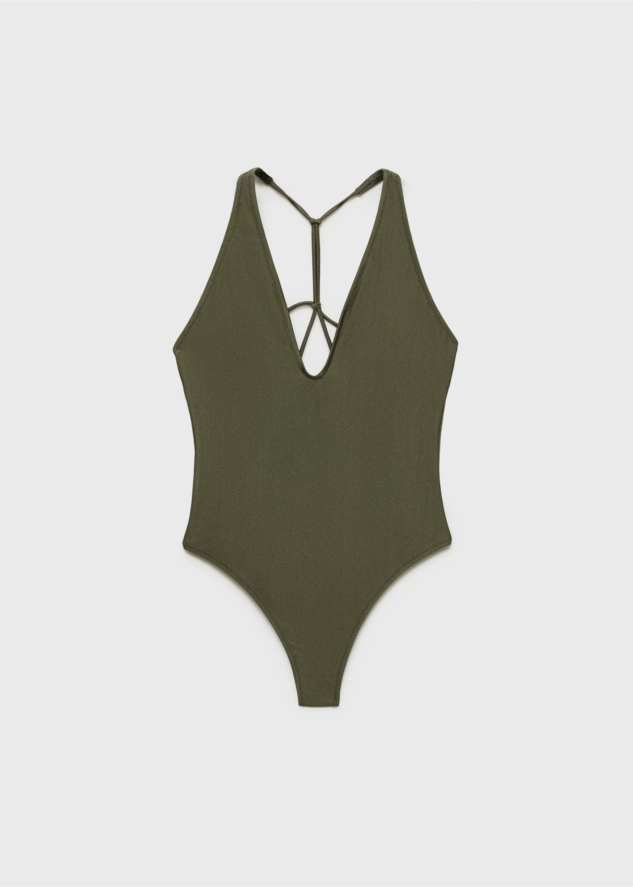 Badeanzug mit Riemendesign am Rücken - Artikel ohne Model, Khaki. Ref: 87024389-00.