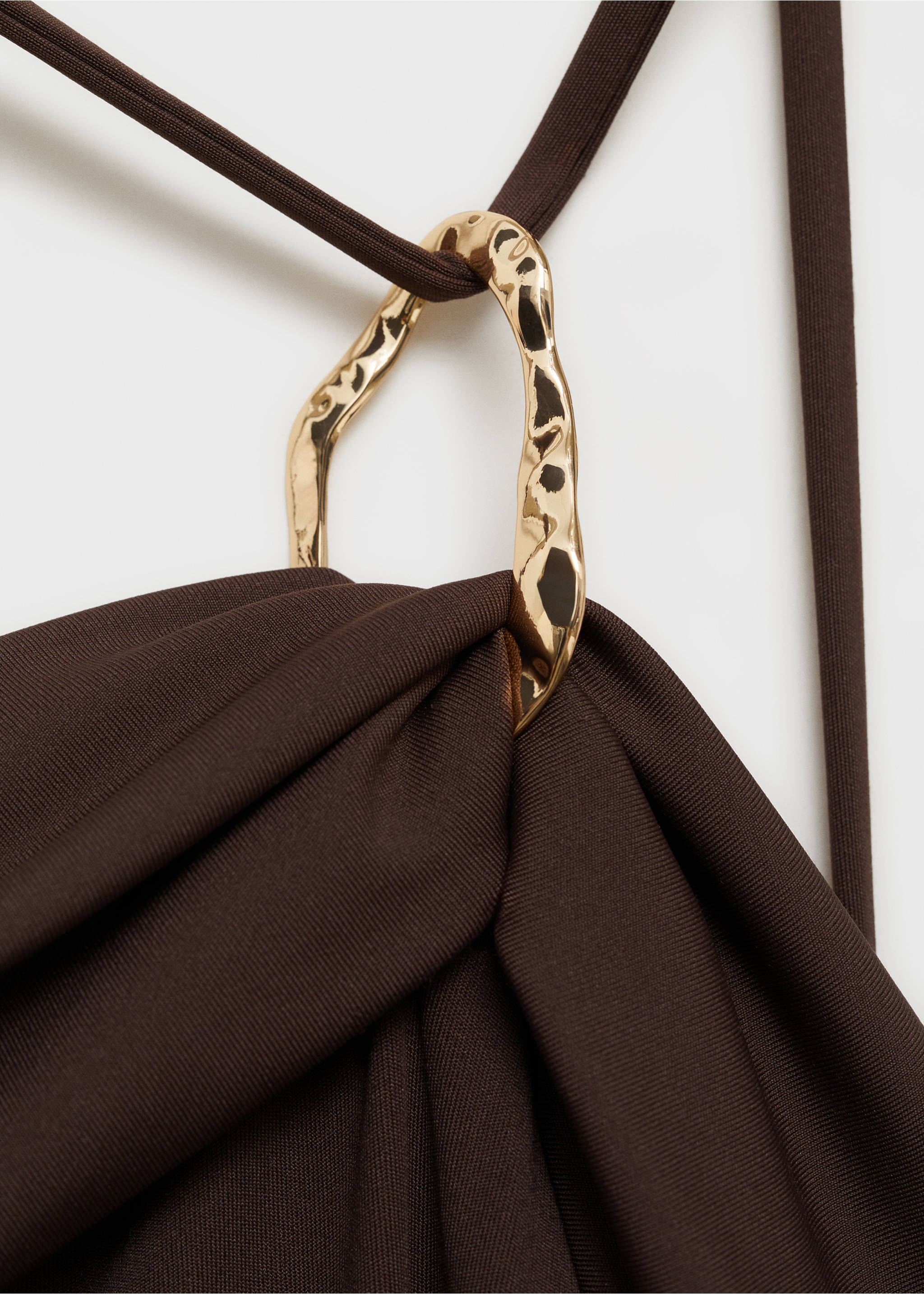 Asymetryczny kostium kąpielowy z kołem - Szczegóły artykułu 8, Czekoladowy. Ref: 87024390-00.