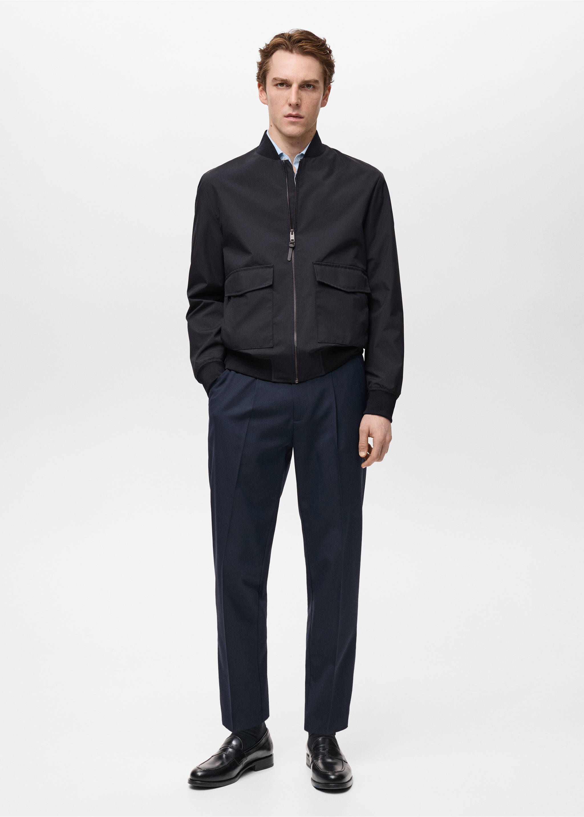 Τσέπες bomber water-repellent - Γενικό πλάνο, Μπλε Νύχτας. Ref: 87024392-00.