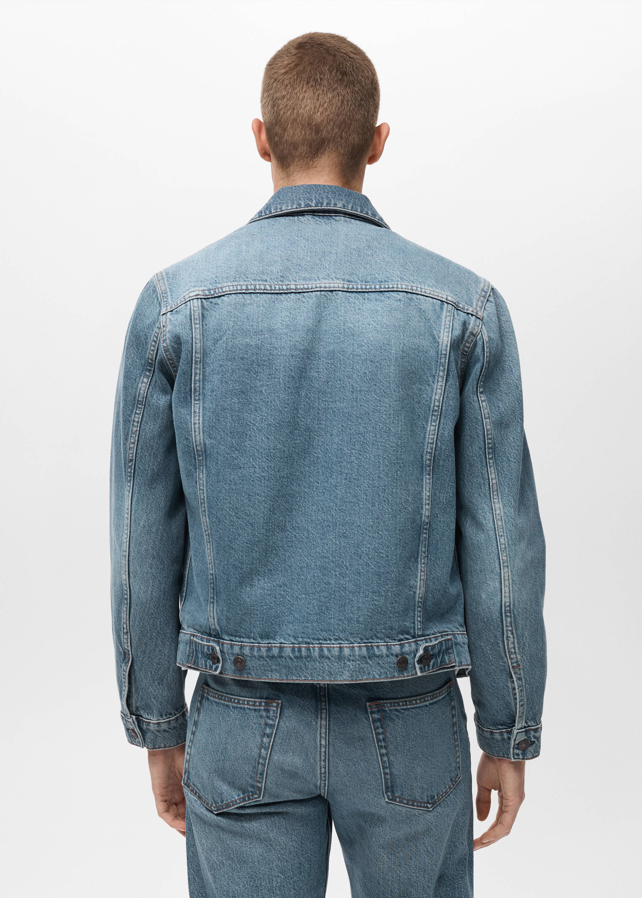 Denim jacket with worn-out effect - Reverse of the article