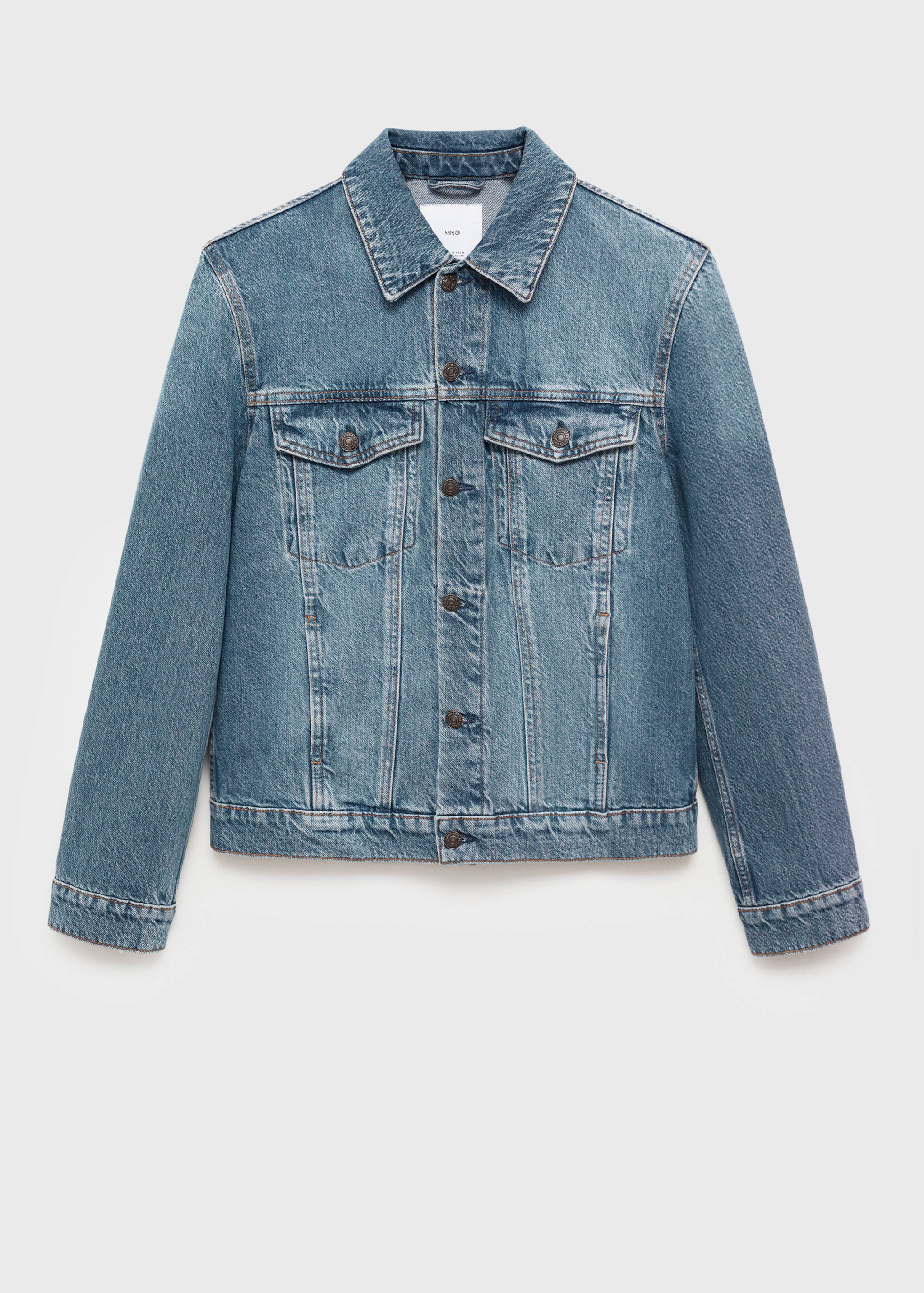 Denim jacket with worn-out effect - Article without model