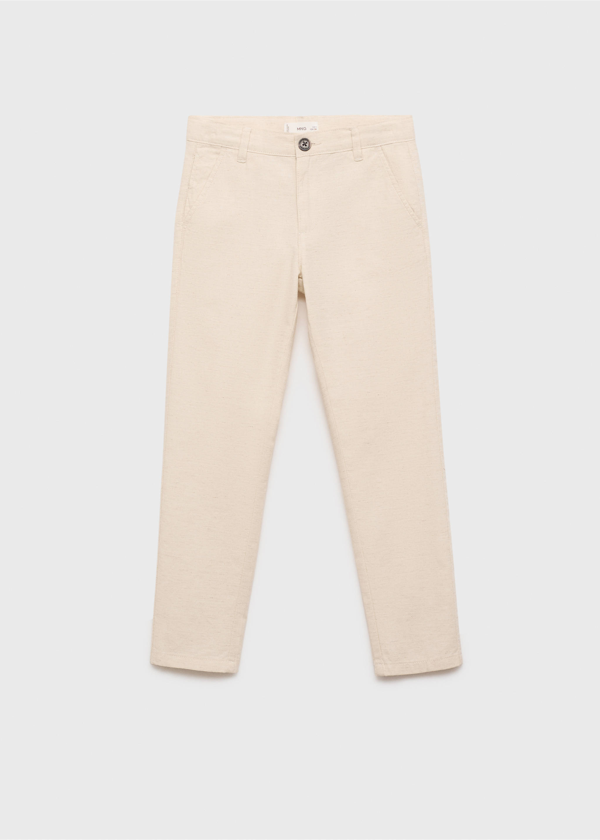 Hose aus Baumwoll-Leinen-Gemisch - Artikel ohne Model, Beige. Ref: 87024404-00.