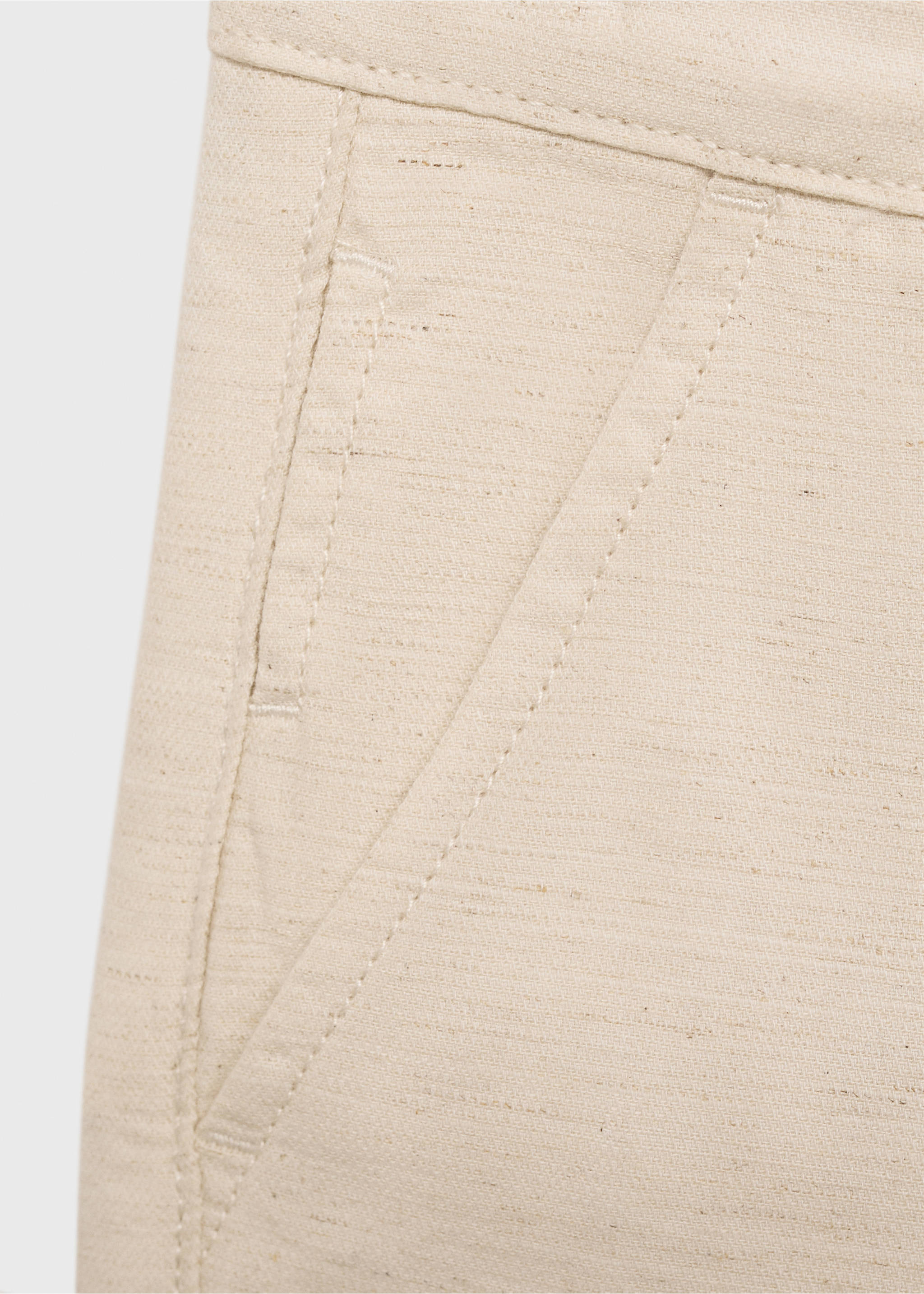 Hose aus Baumwoll-Leinen-Gemisch - Detail des Artikels 8, Beige. Ref: 87024404-00.