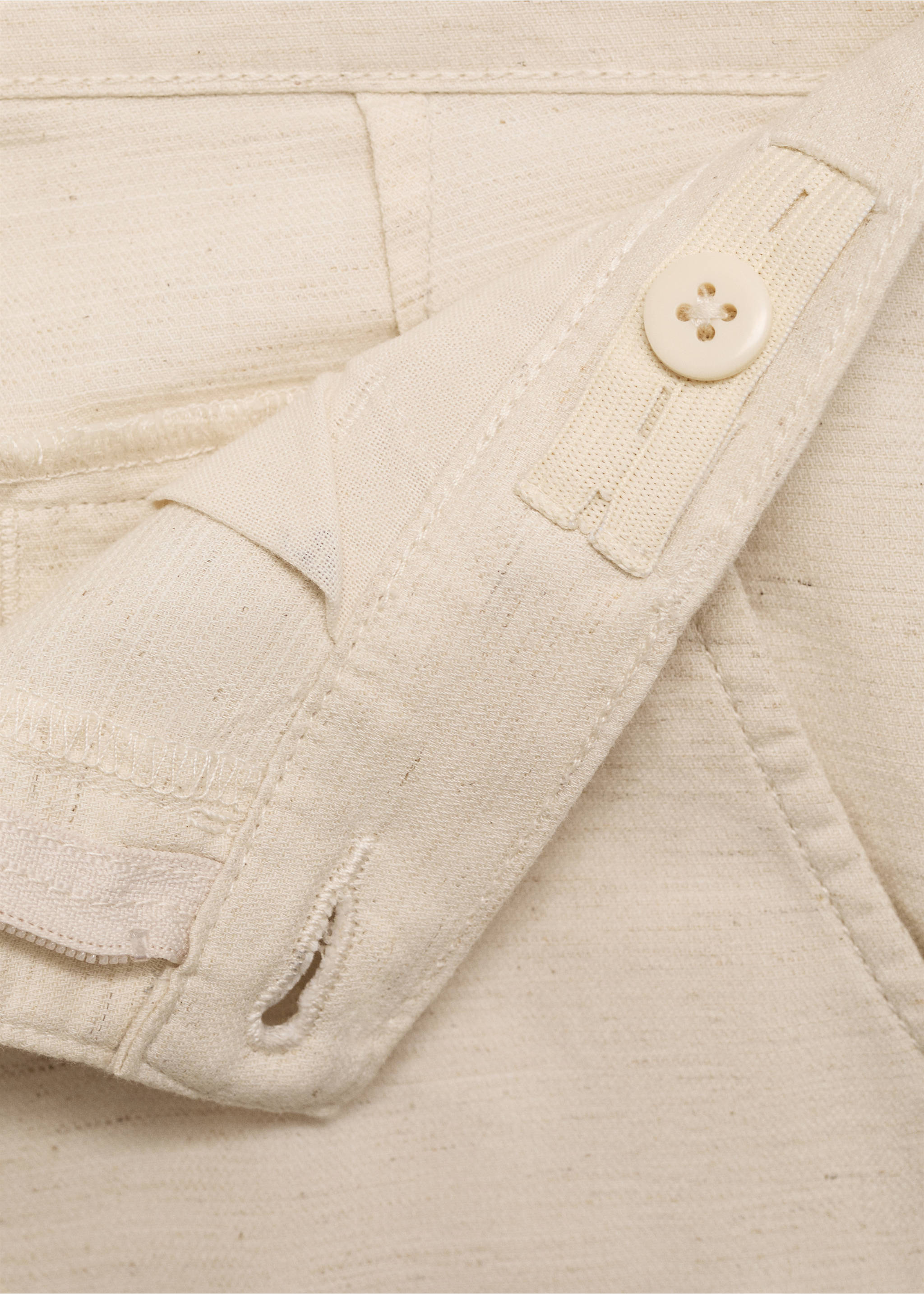Hose aus Baumwoll-Leinen-Gemisch - Detail des Artikels 0, Beige. Ref: 87024404-00.