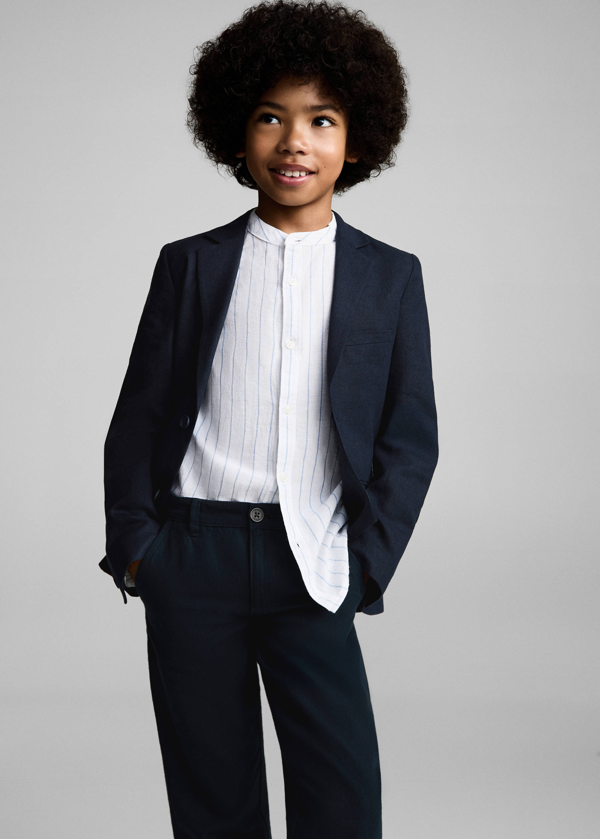 Cotton linen-blend trousers - Details of the article 1