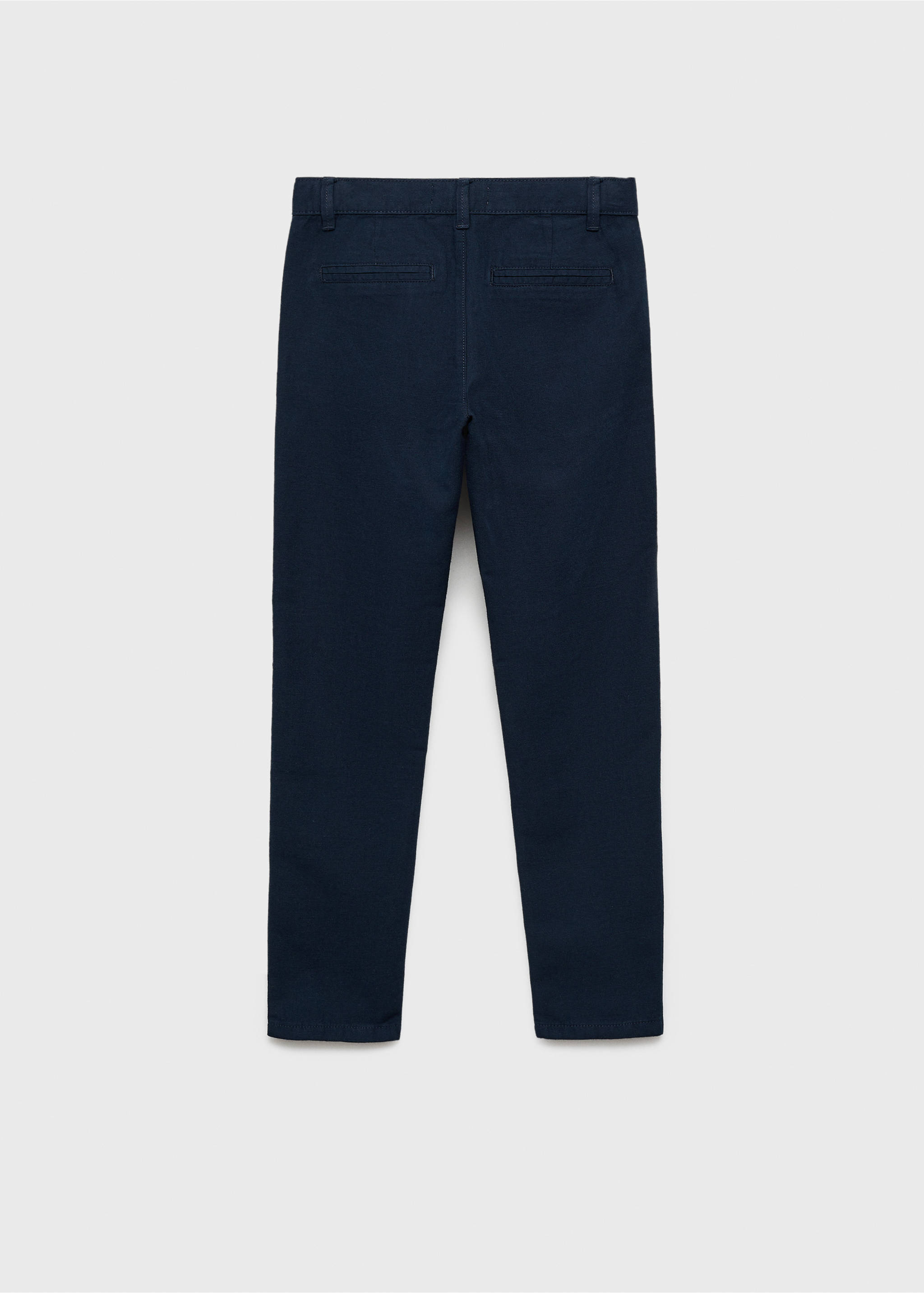 Cotton linen-blend trousers - Reverse of the article, Dark Navy. Ref: 87024404-00.