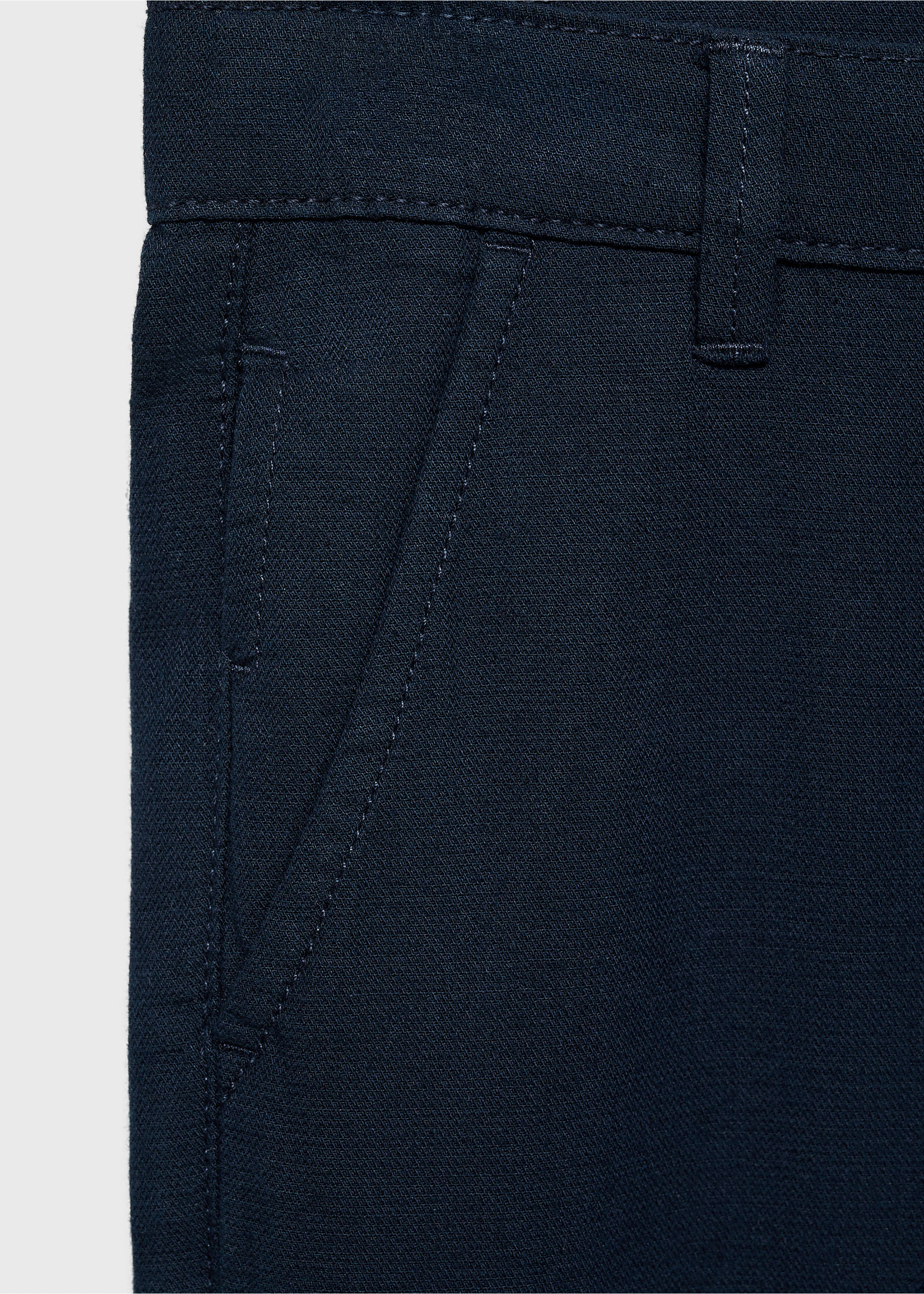 Cotton linen-blend trousers - Details of the article 0, Dark Navy. Ref: 87024404-00.
