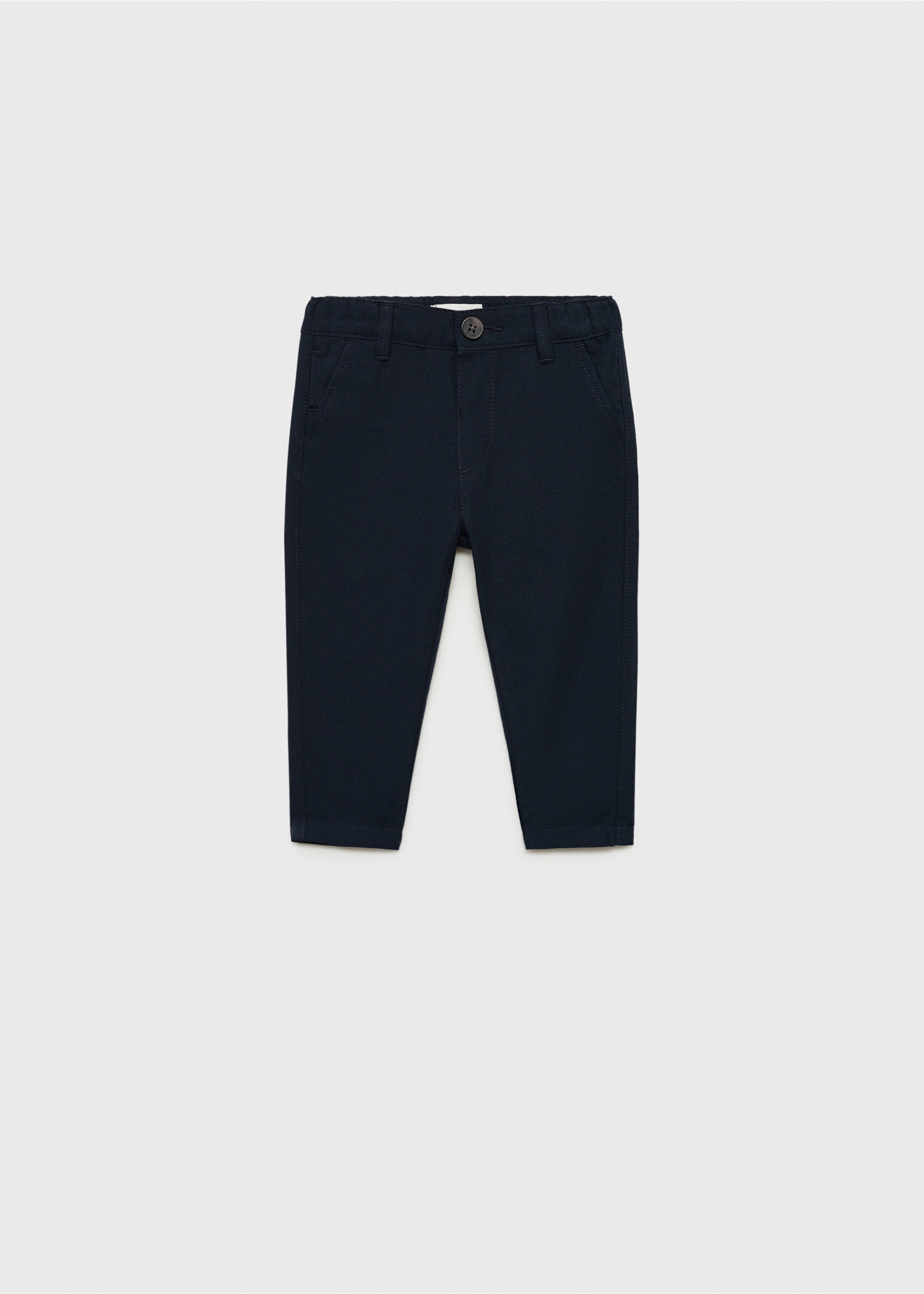 Contrast waistband chinos - Article without model, Dark Navy. Ref: 87024405-00.