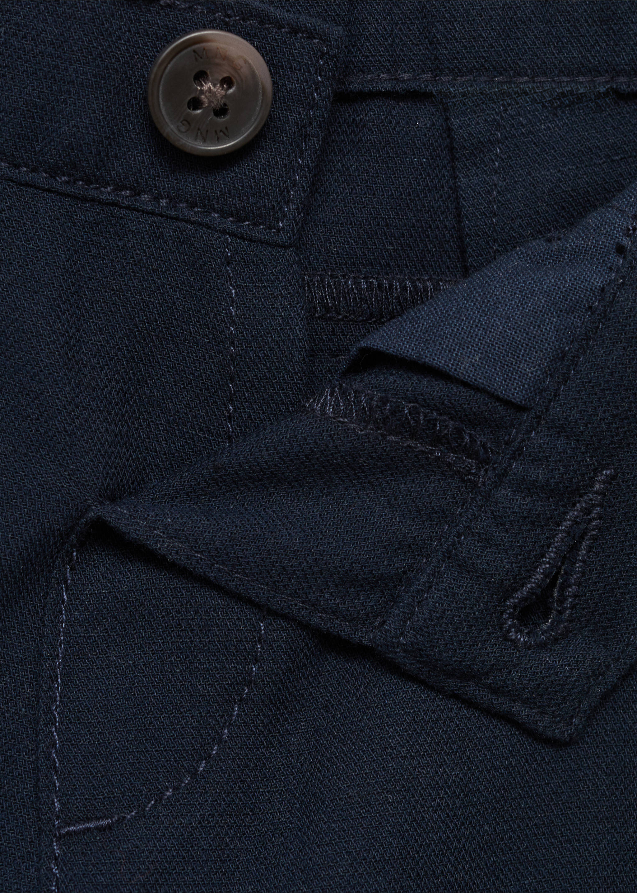 Contrast waistband chinos - Details of the article 0, Dark Navy. Ref: 87024405-00.