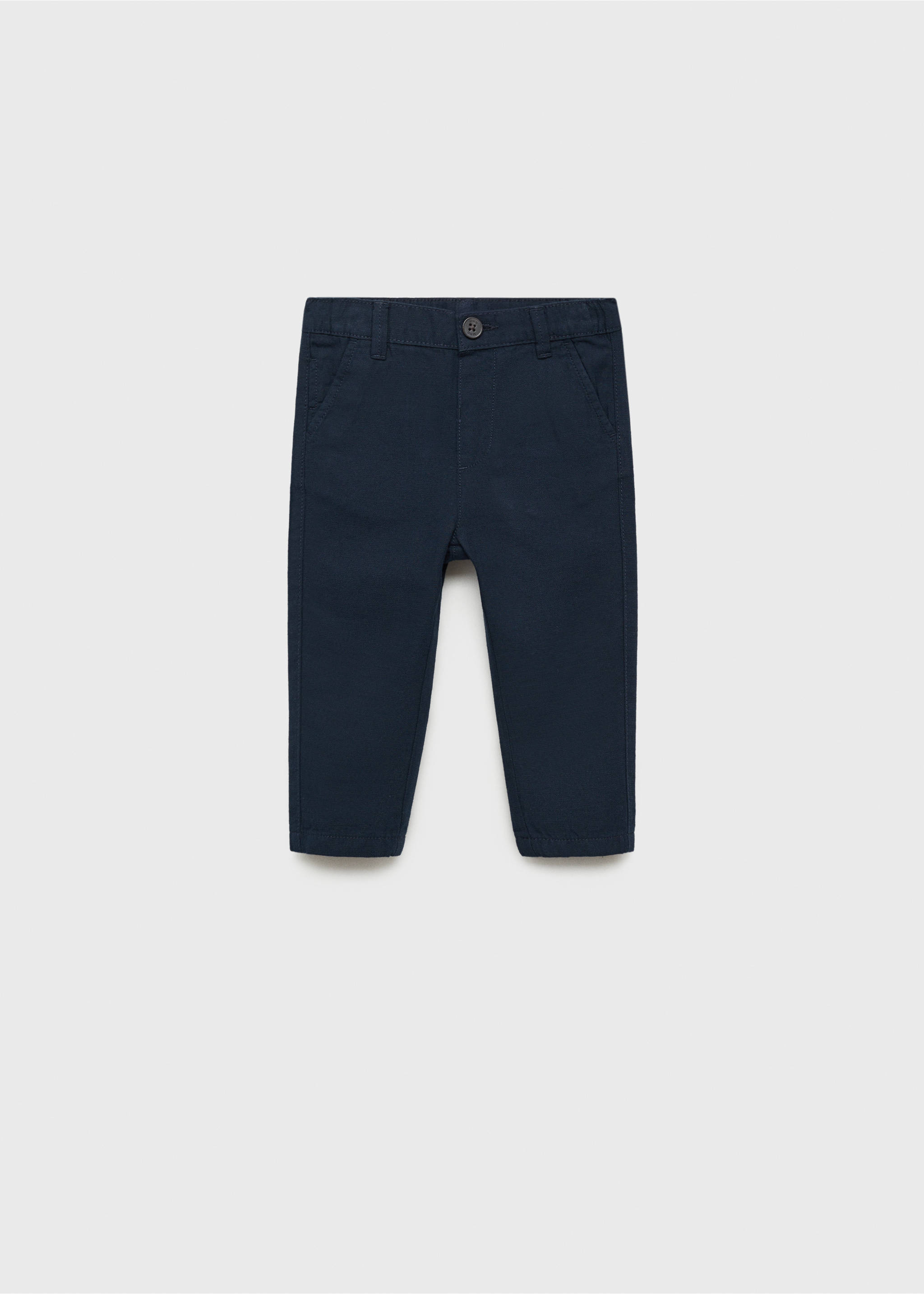 Contrast waistband chinos - Article without model, Dark Navy. Ref: 87024405-00.