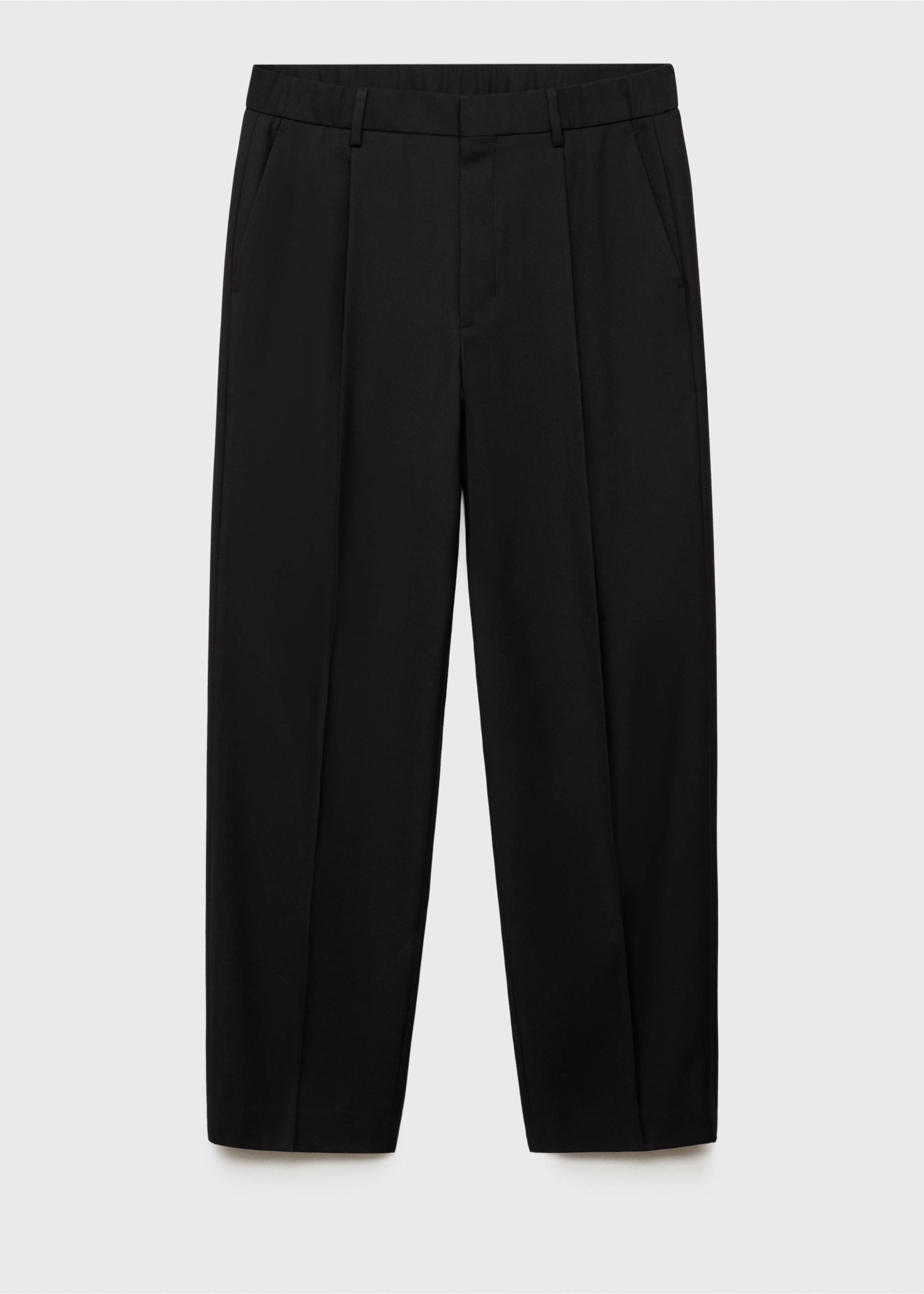 Pantalón traje relaxed fit pinzas - Artículo sin modelo, Negro. Ref: 87024406-00.