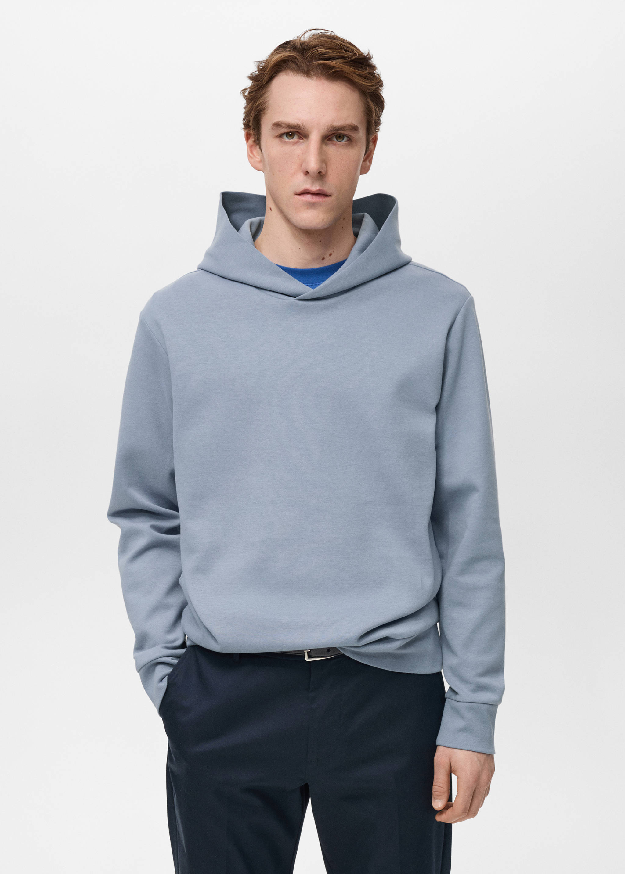 Regular-fit cotton hoodie - Medium plane