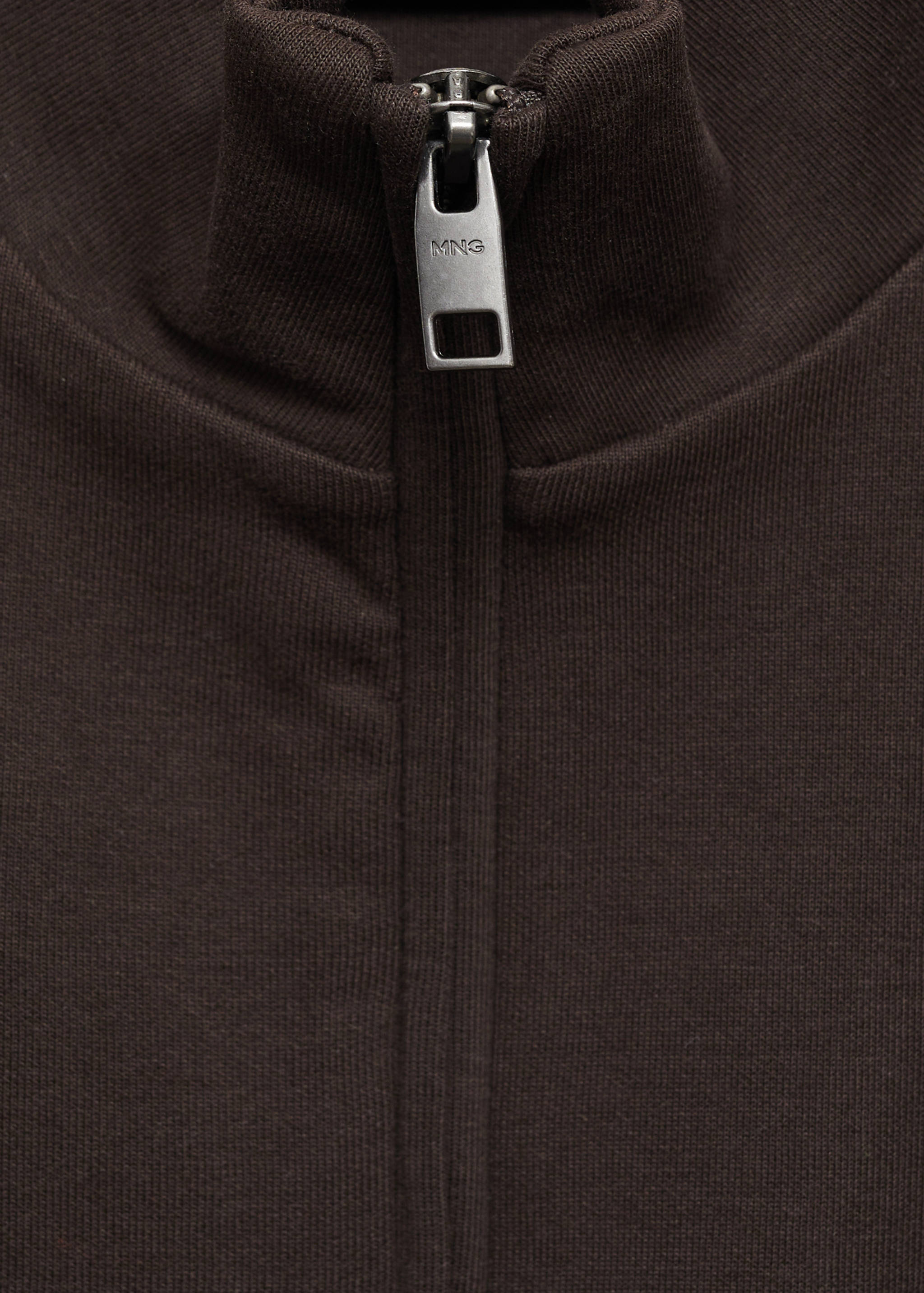 Cotton perkins-neck sweatshirt with zip - Details of the article 8