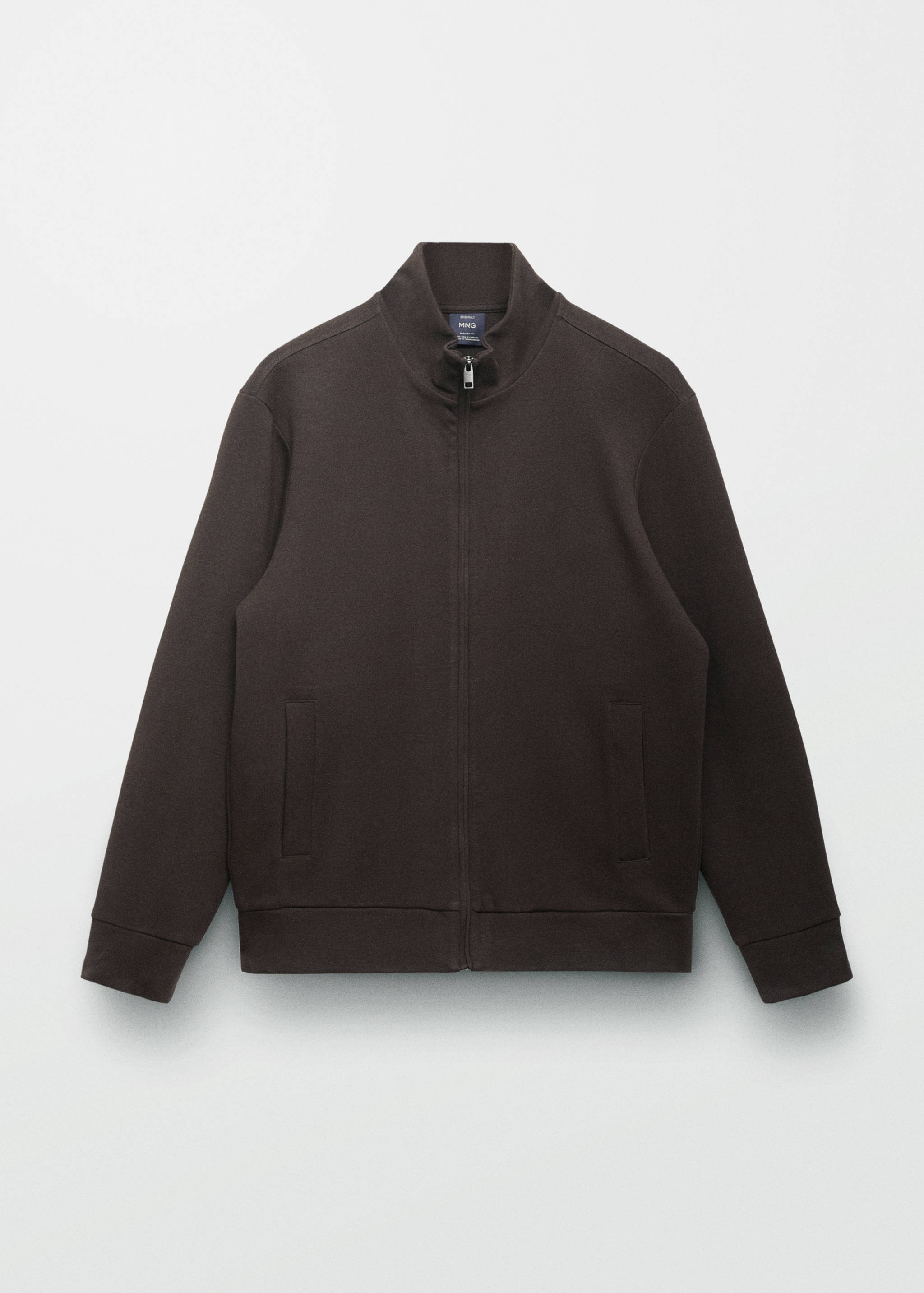 Cotton perkins-neck sweatshirt with zip - Details of the article 5