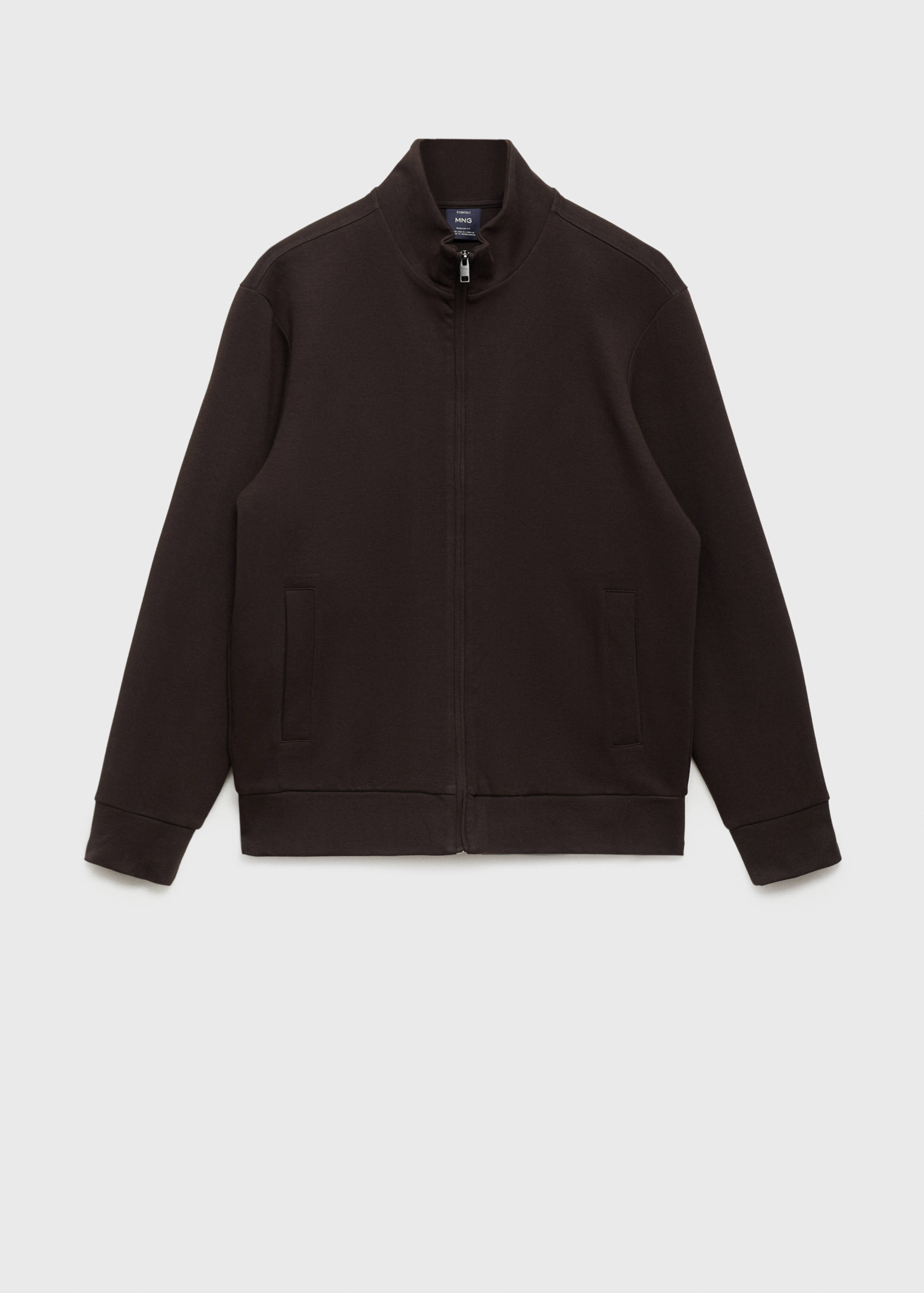 Cotton perkins-neck sweatshirt with zip - Article without model